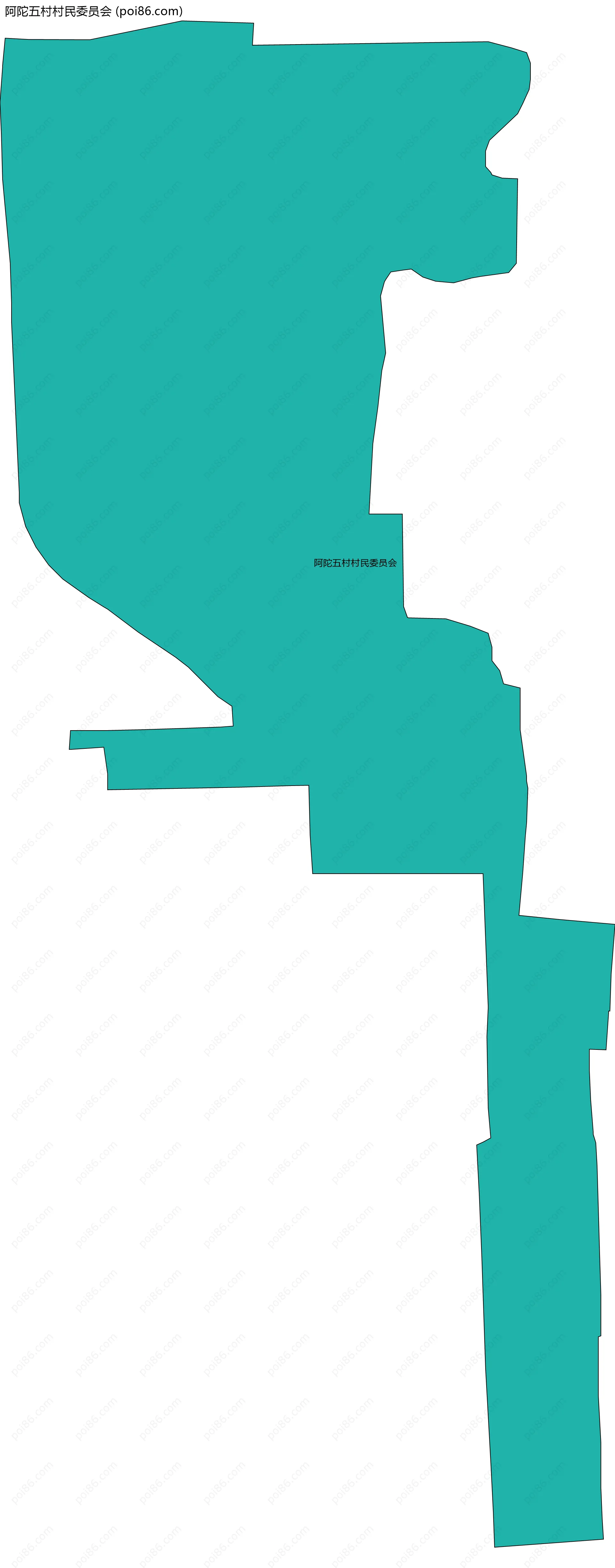 阿陀五村村民委员会边界地图