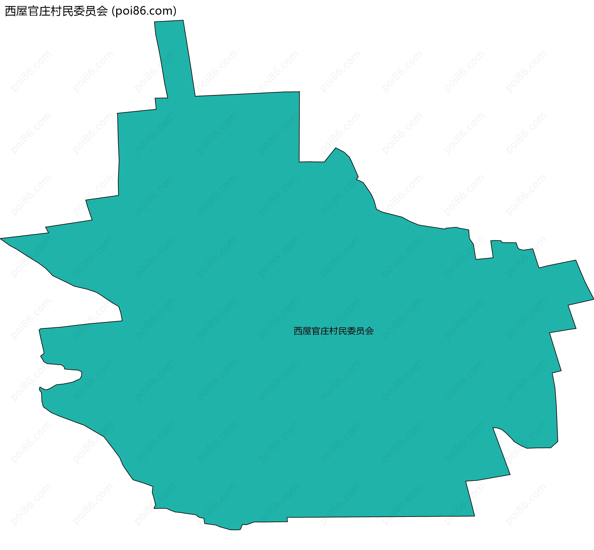 西屋官庄村民委员会边界地图