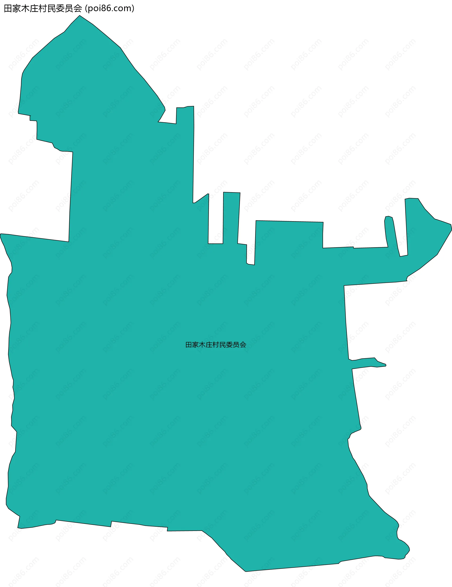 田家木庄村民委员会边界地图