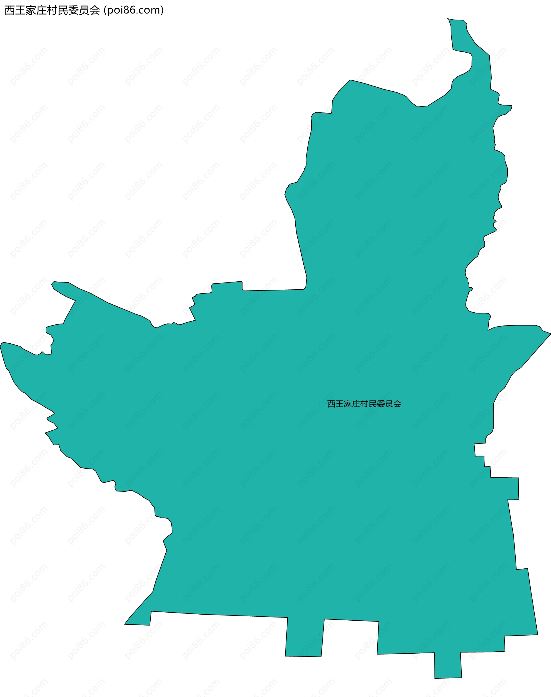 西王家庄村民委员会边界地图