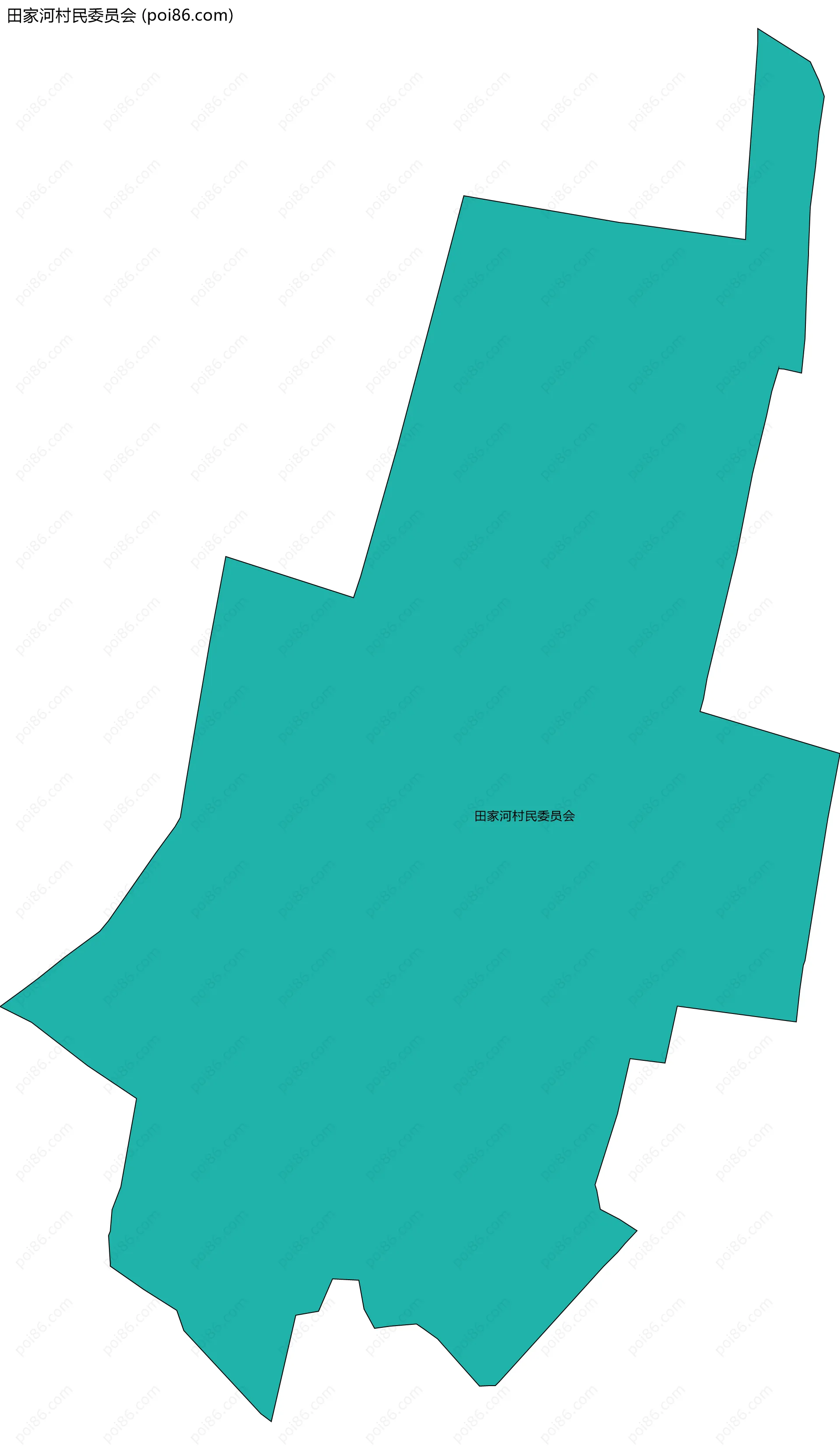 田家河村民委员会边界地图