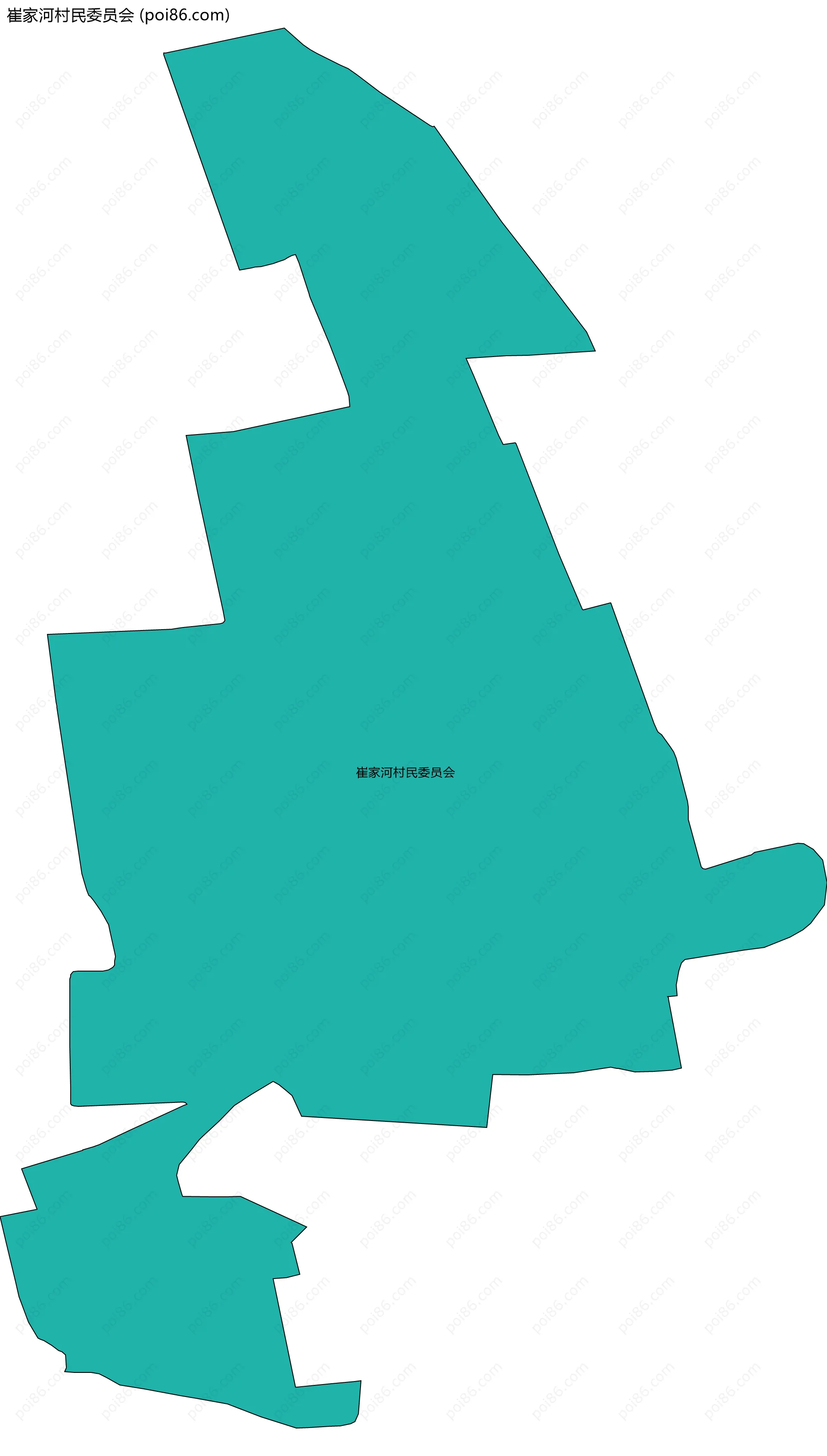 崔家河村民委员会边界地图