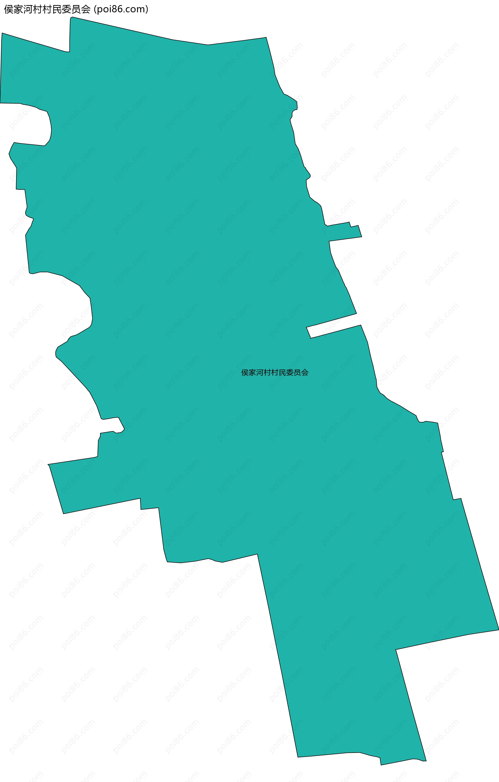 侯家河村村民委员会边界地图