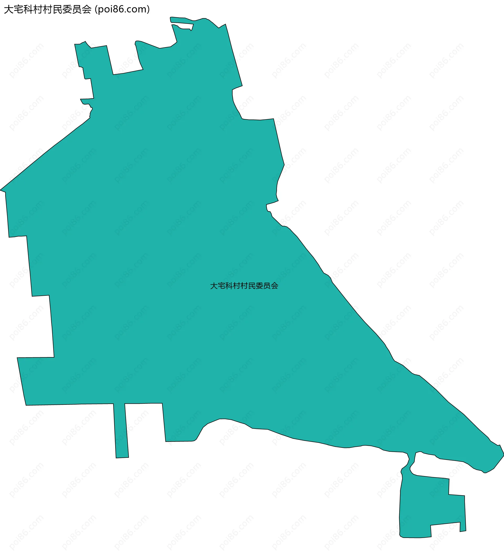 大宅科村村民委员会边界地图