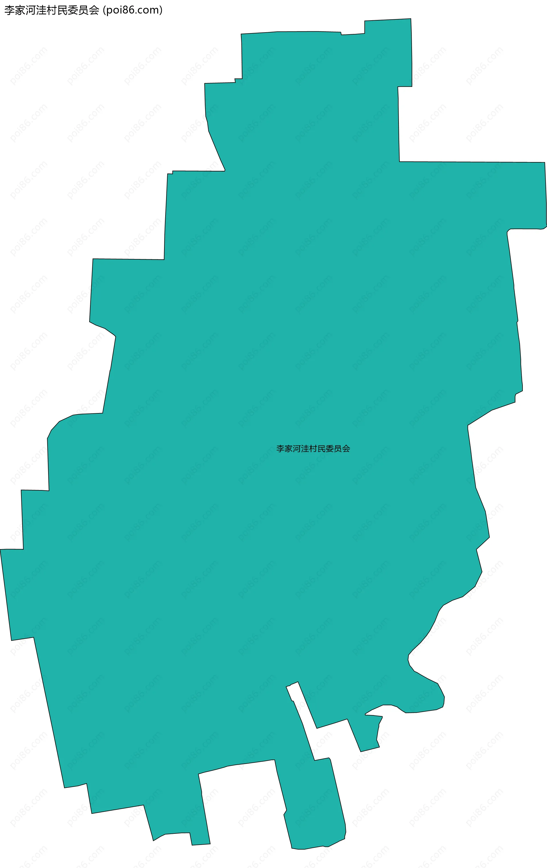 李家河洼村民委员会边界地图