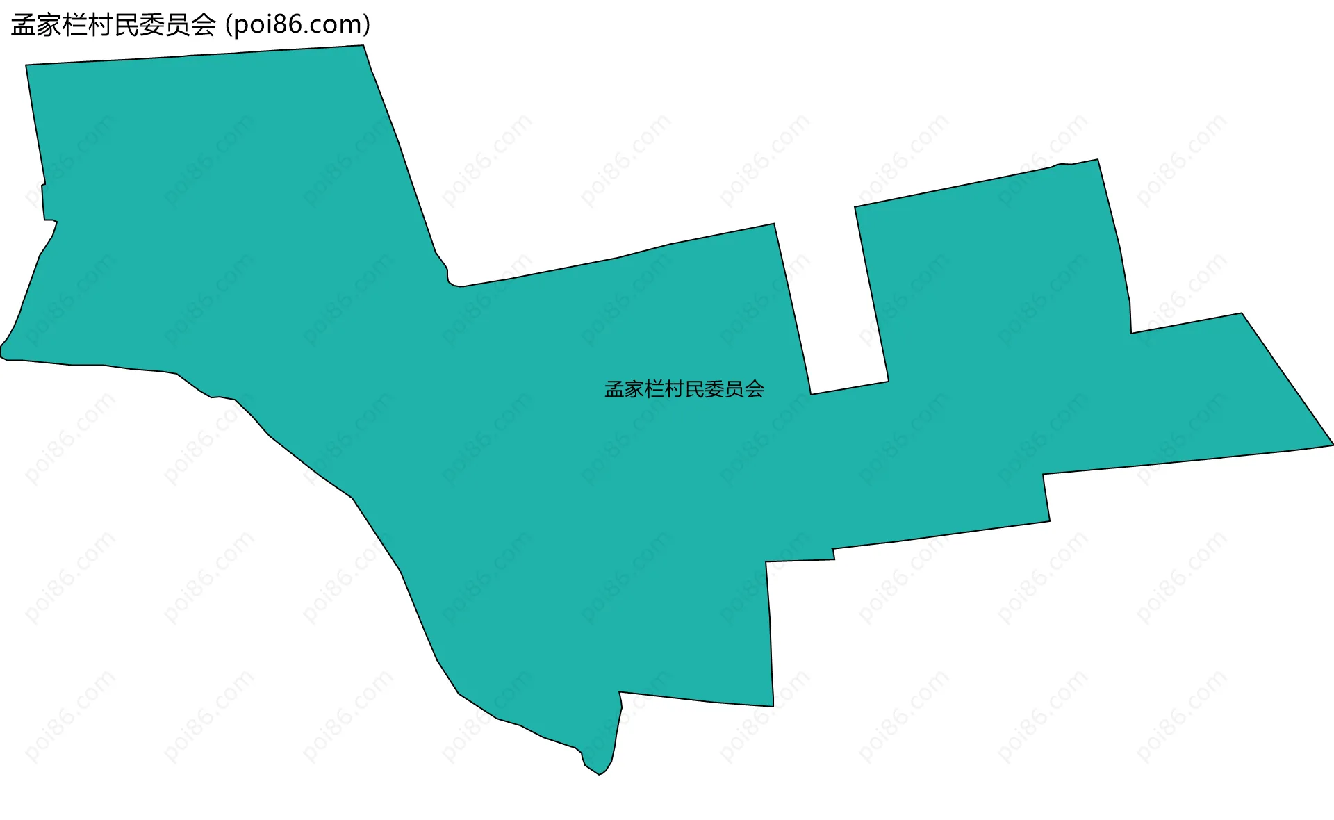 孟家栏村民委员会边界地图