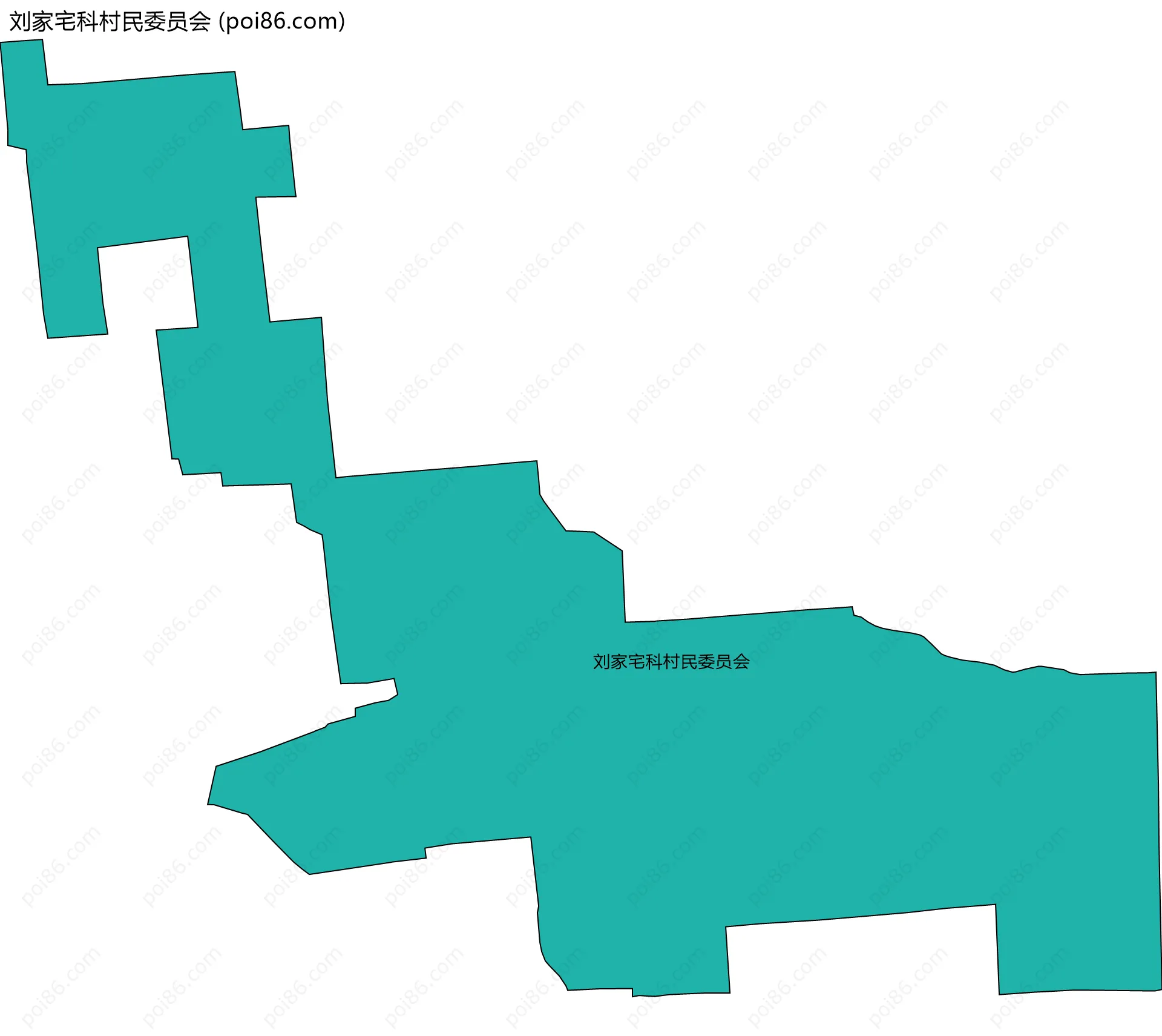 刘家宅科村民委员会边界地图