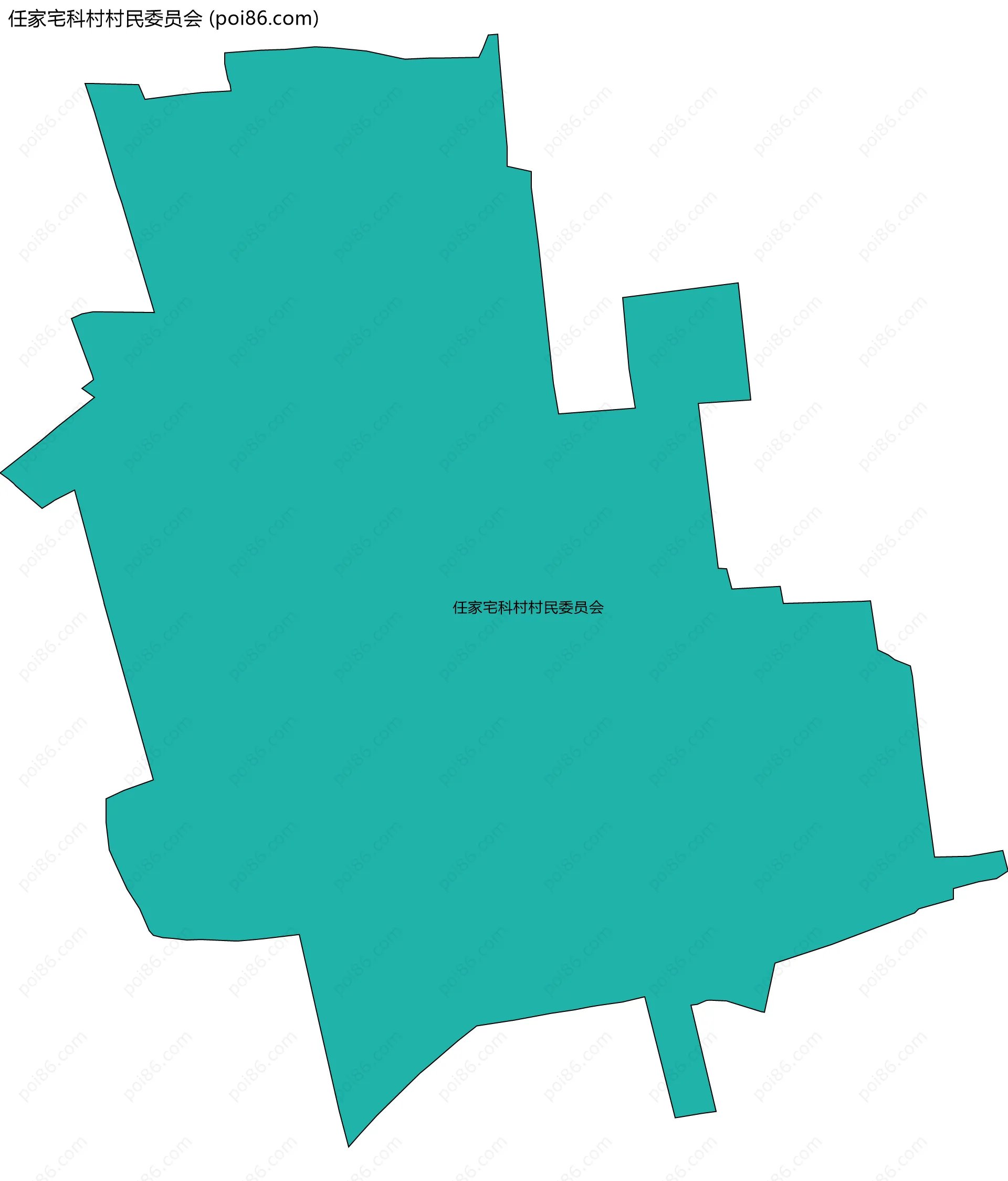 任家宅科村村民委员会边界地图