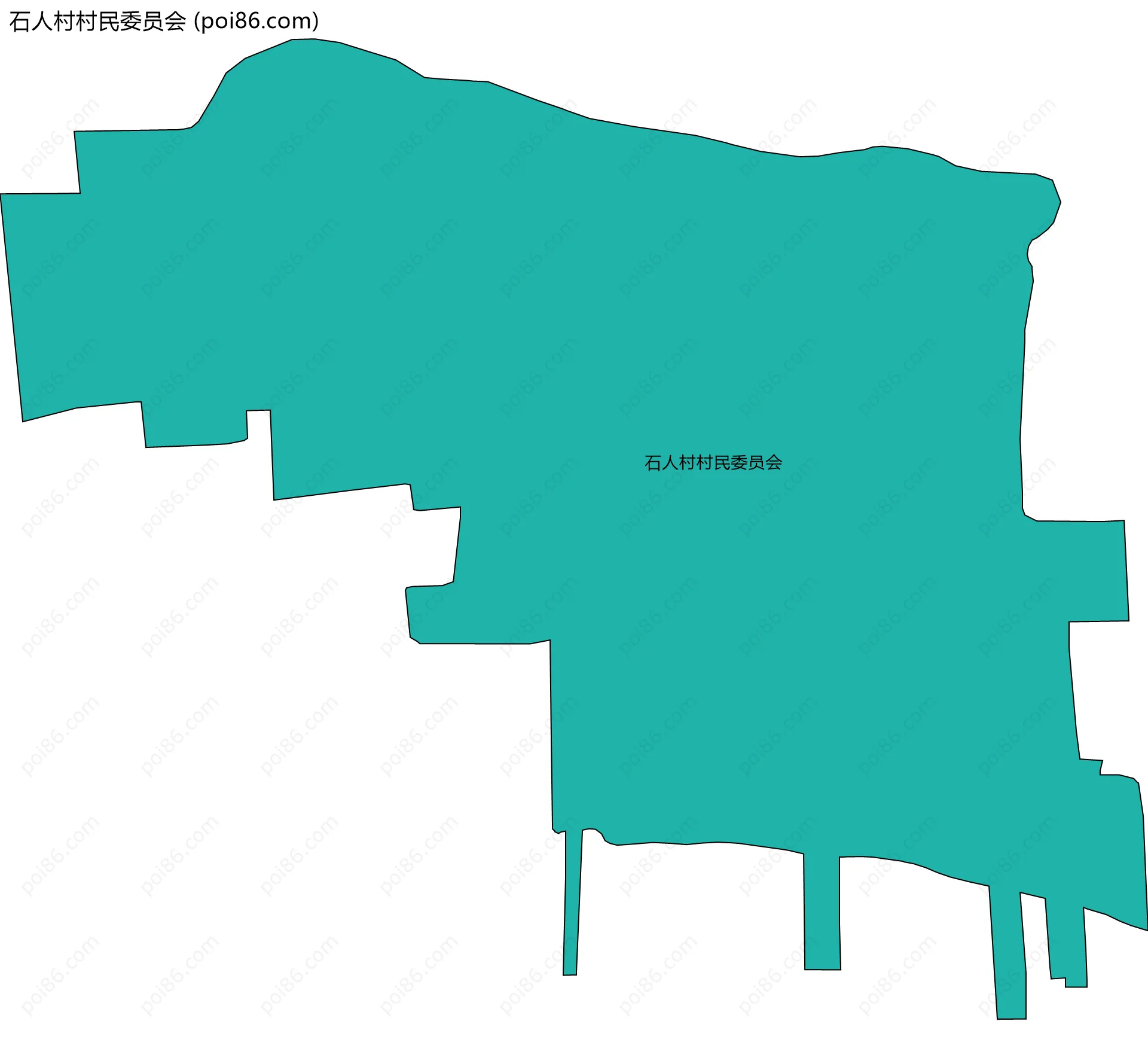 石人村村民委员会边界地图