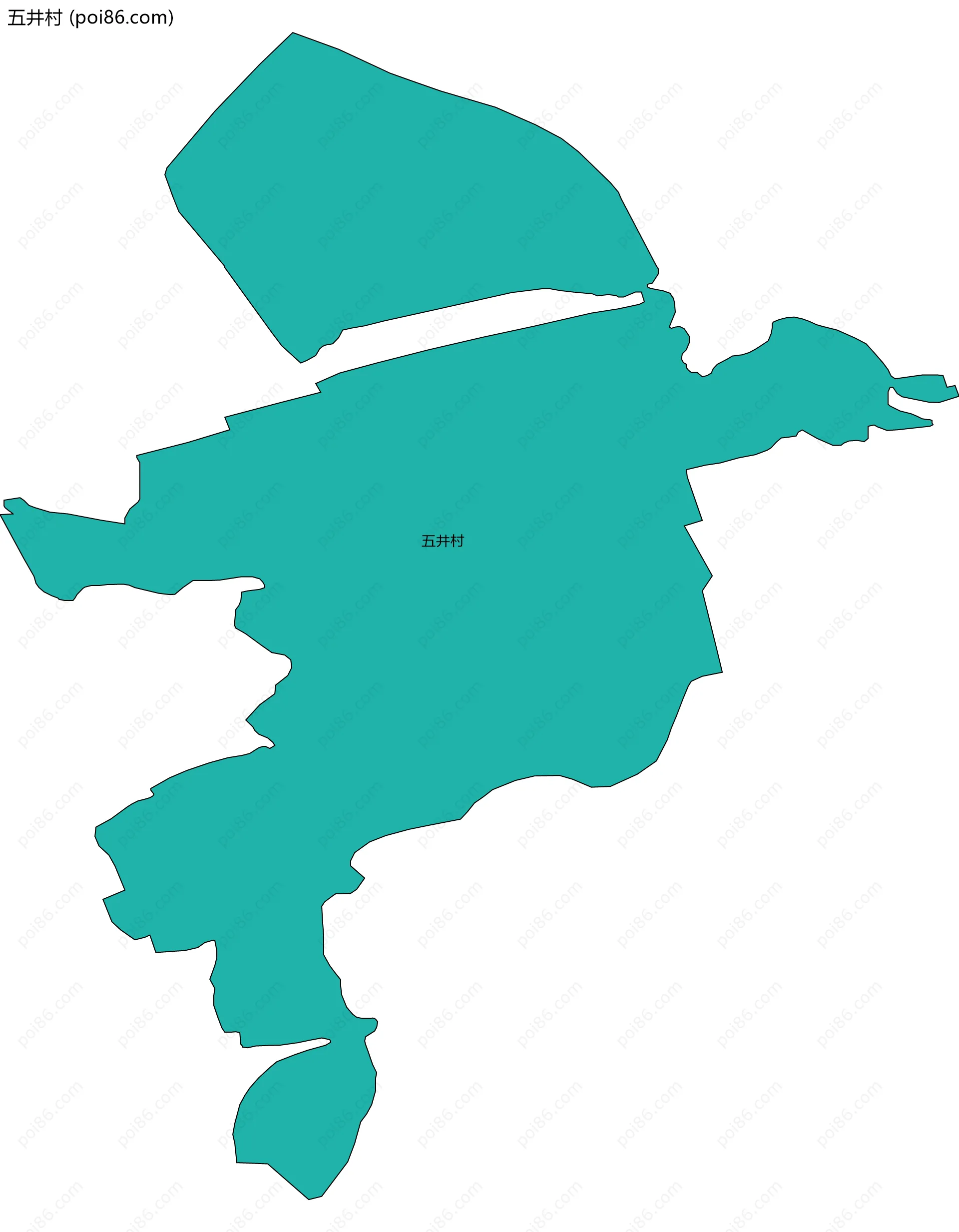 五井村边界地图