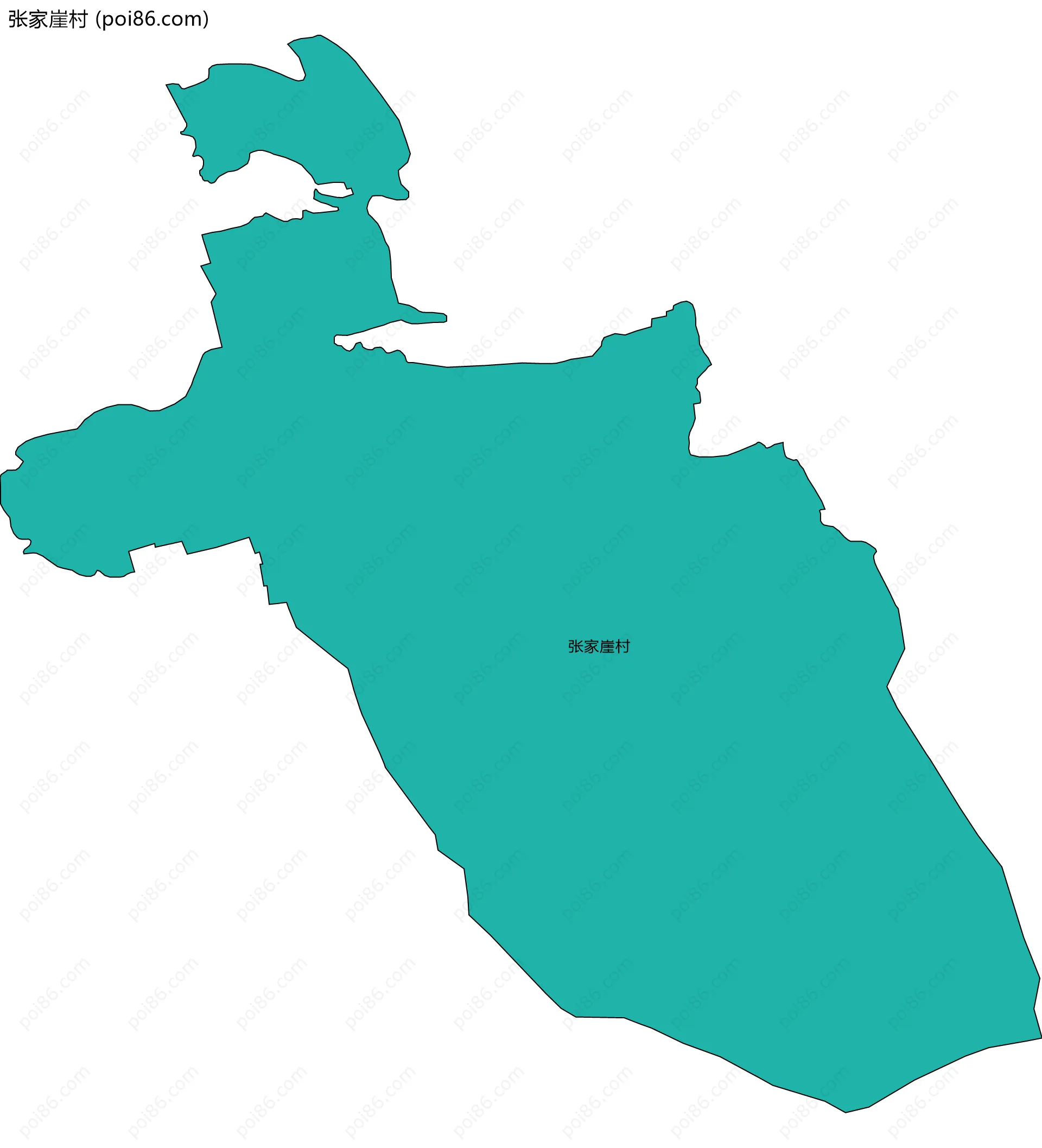 张家崖村边界地图