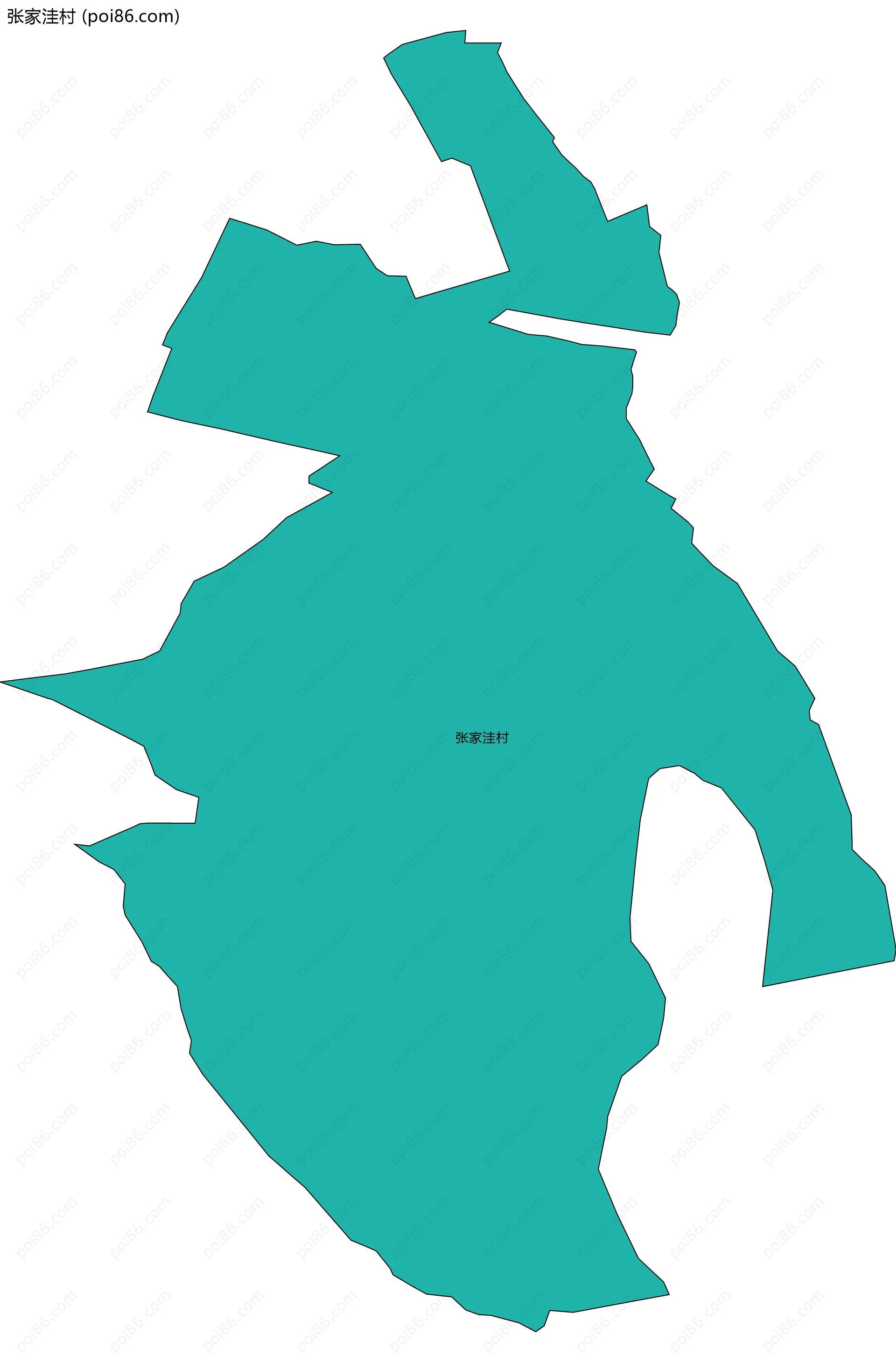 张家洼村边界地图