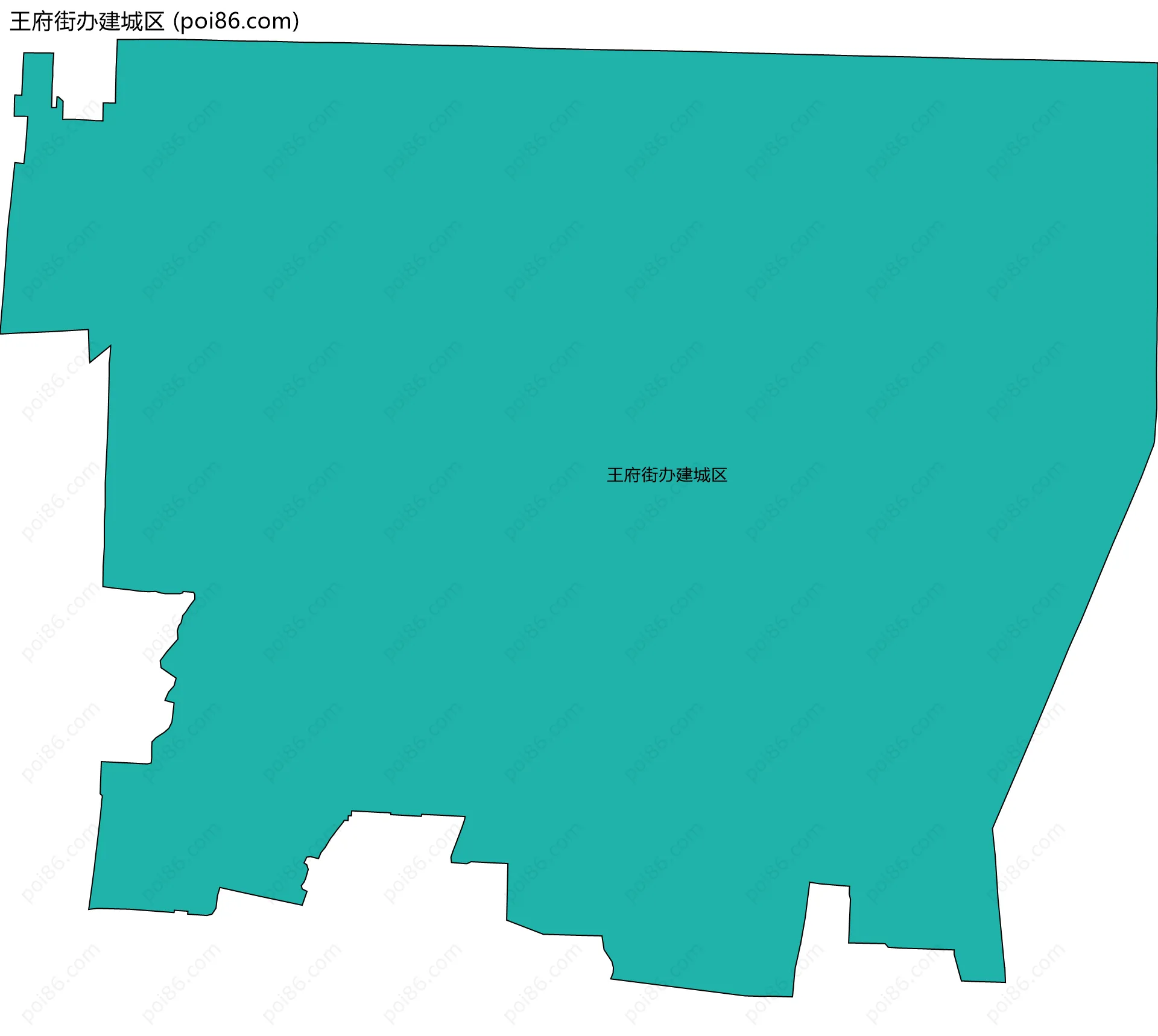 王府街办建城区边界地图