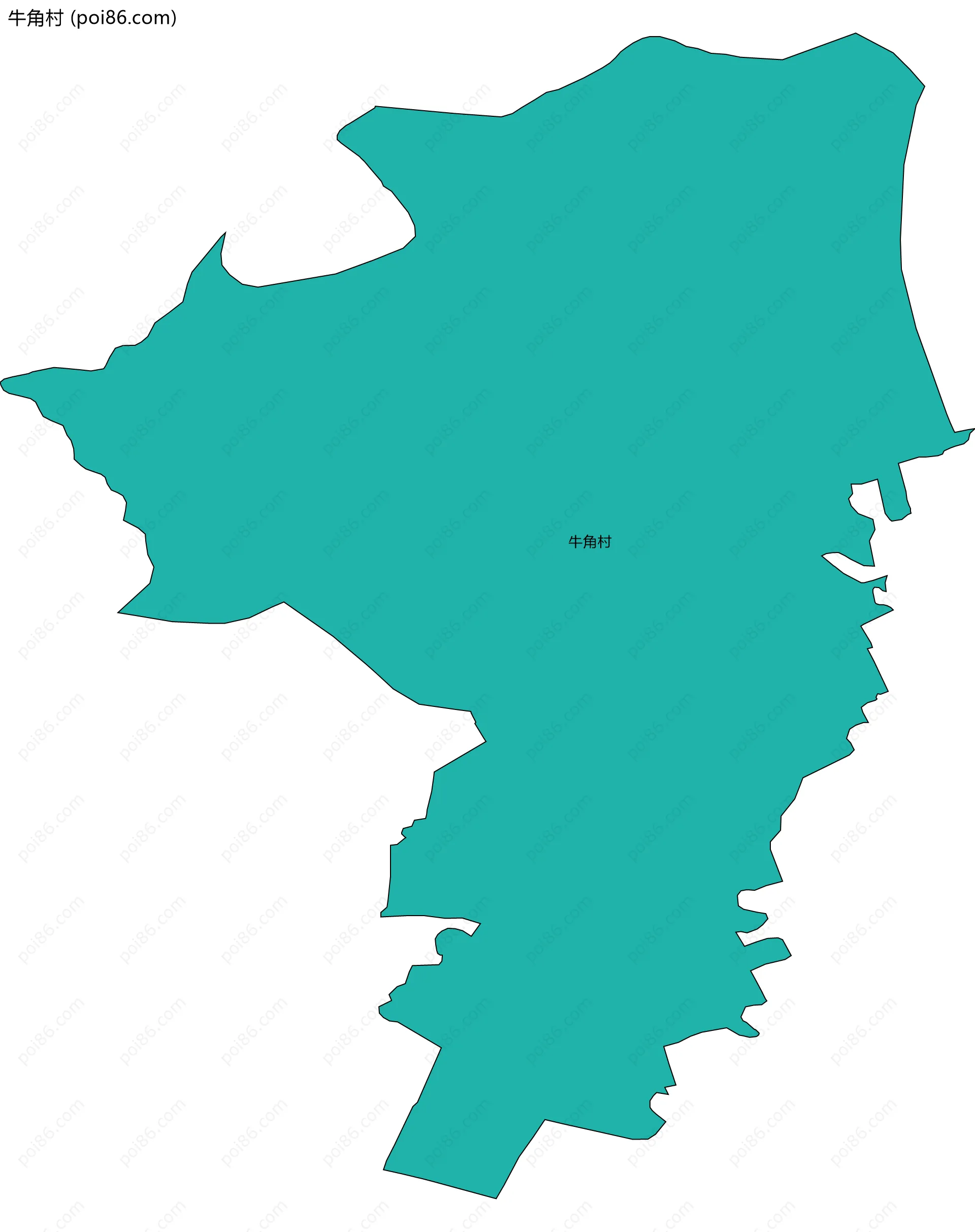 牛角村边界地图