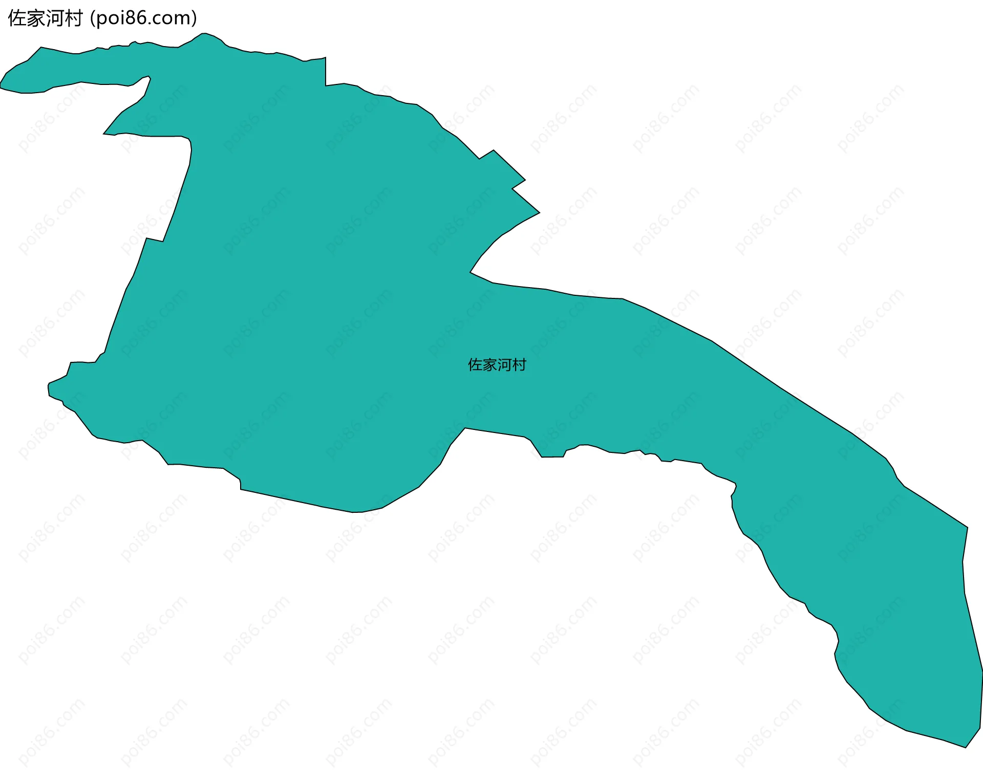 佐家河村边界地图
