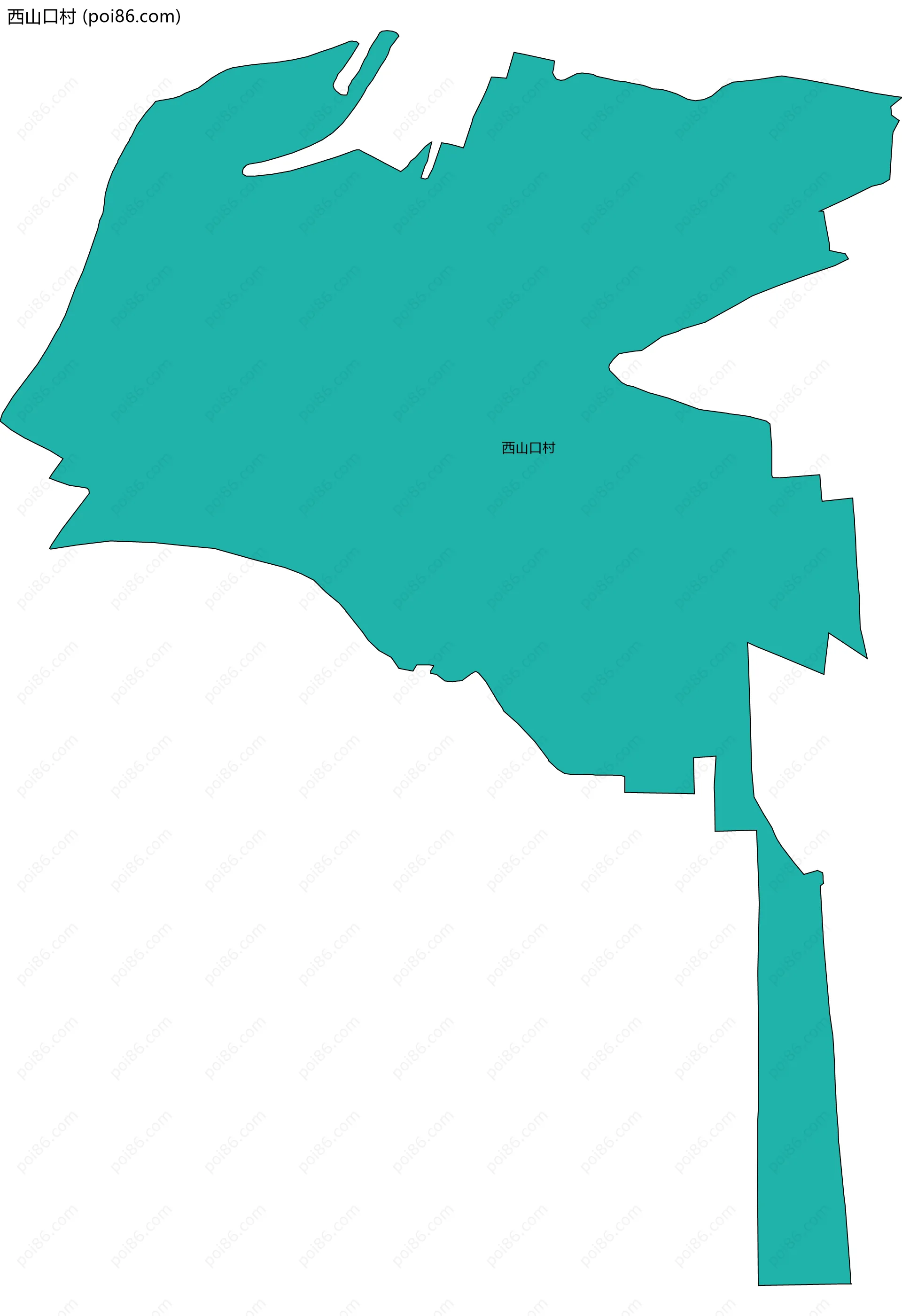 西山口村边界地图