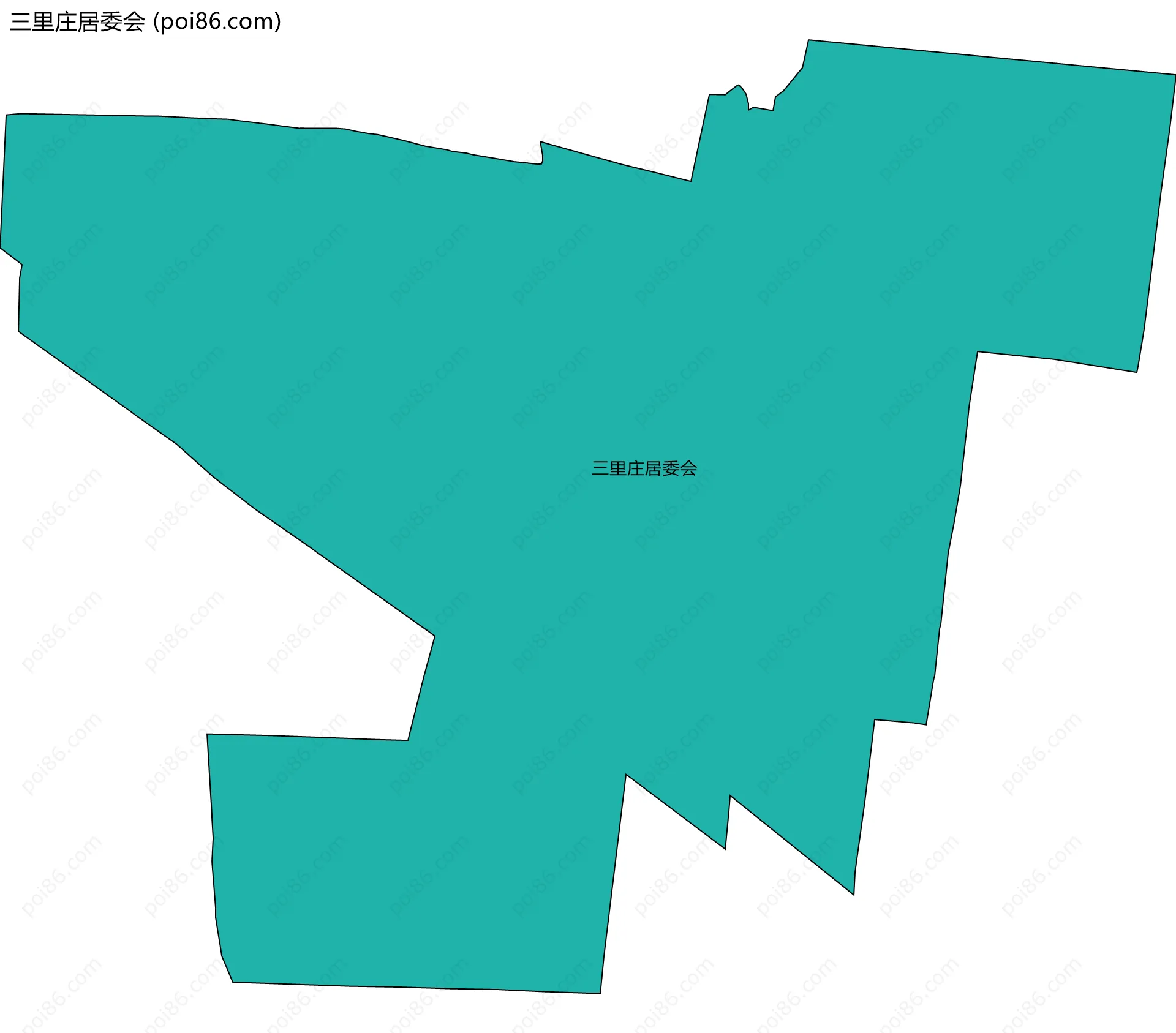 三里庄居委会边界地图
