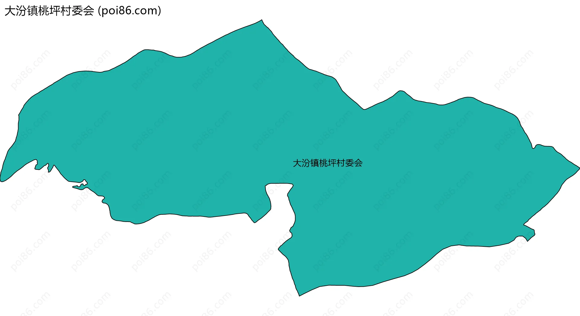 大汾镇桃坪村委会边界地图