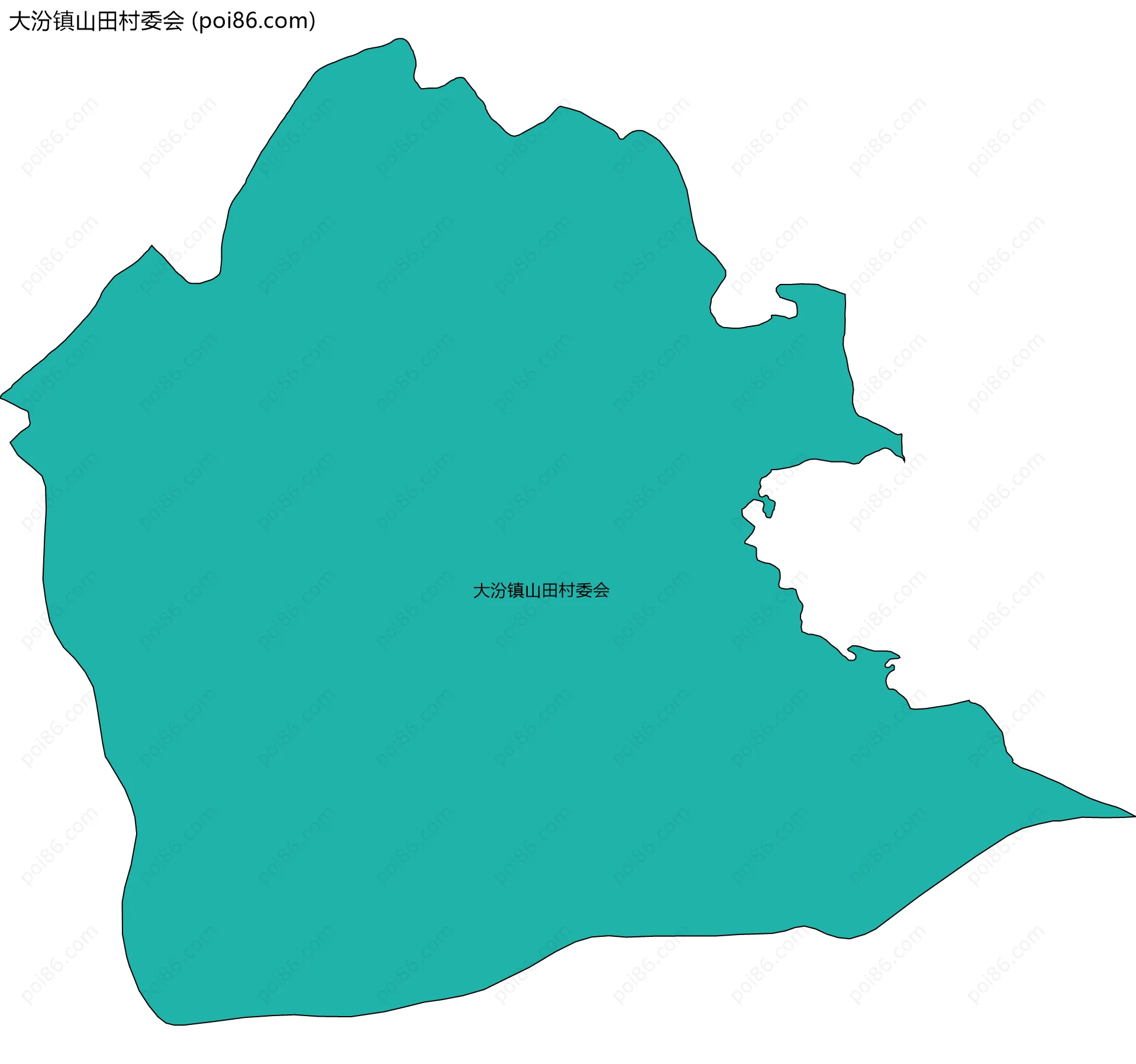 大汾镇山田村委会边界地图