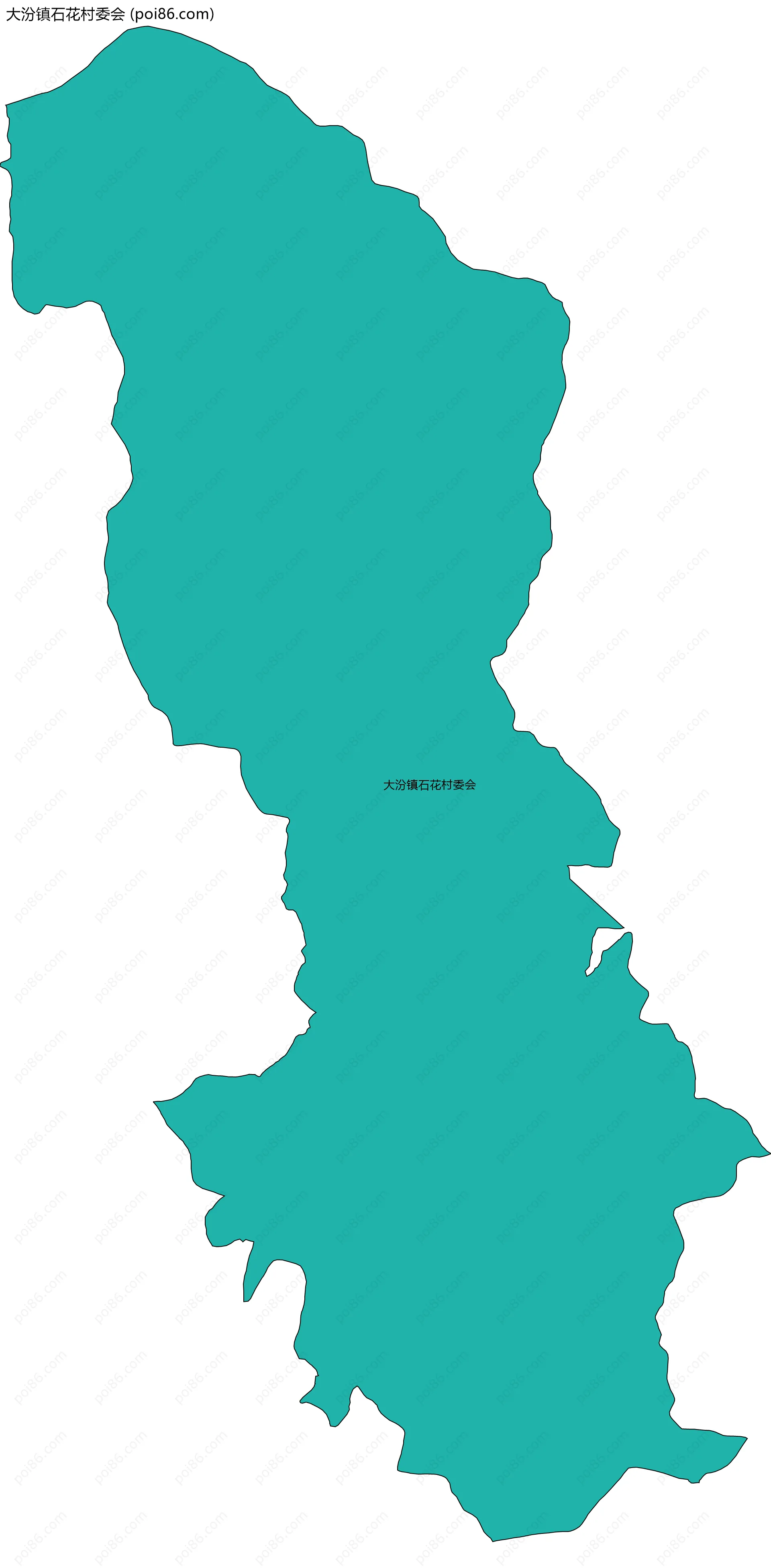 大汾镇石花村委会边界地图