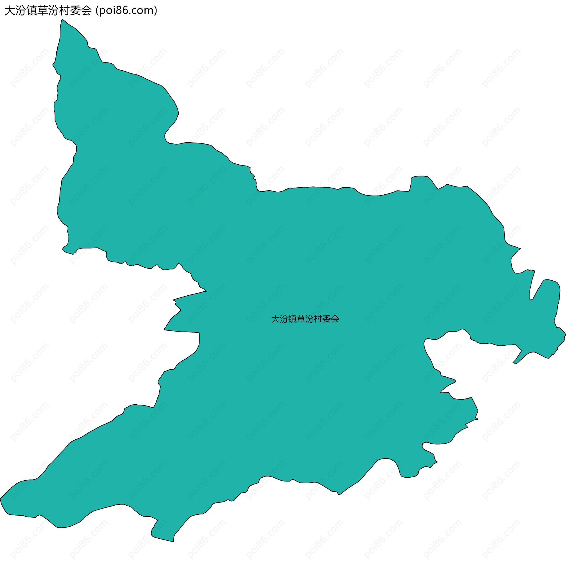 大汾镇草汾村委会边界地图