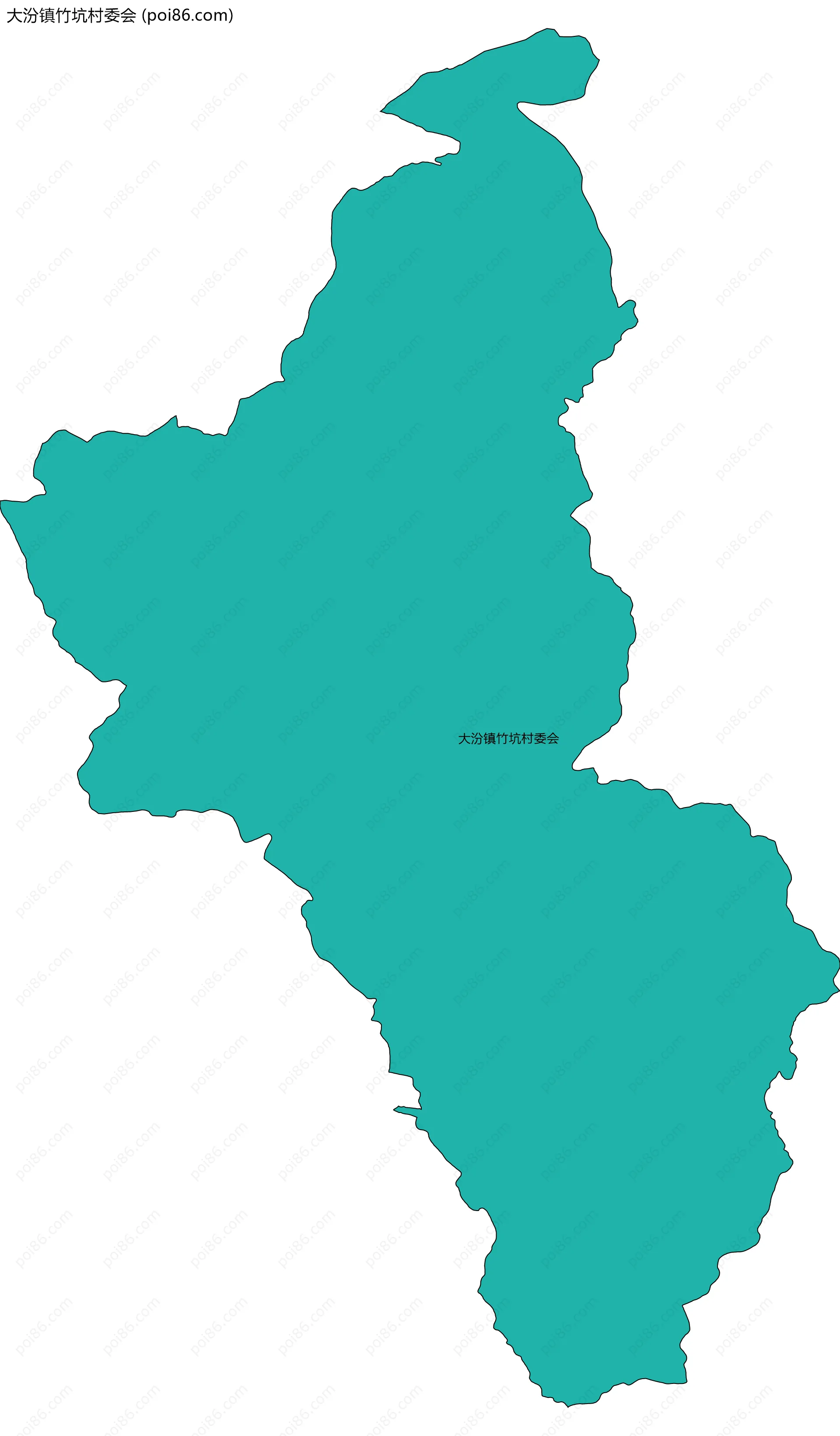 大汾镇竹坑村委会边界地图