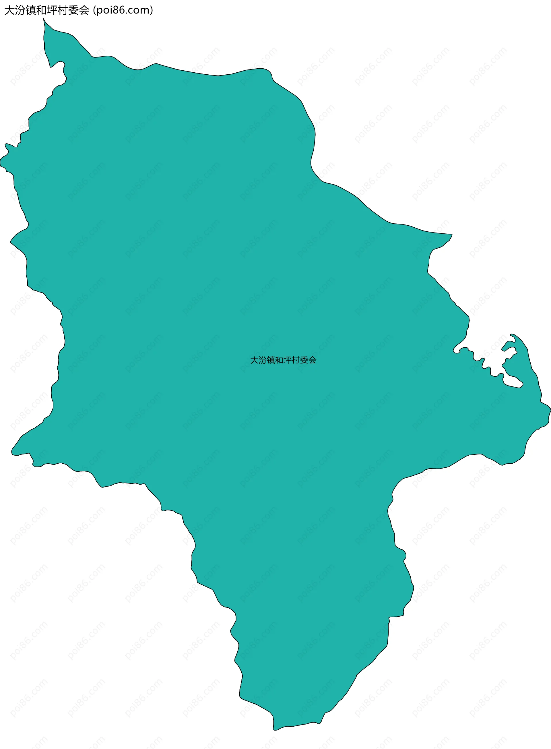 大汾镇和坪村委会边界地图