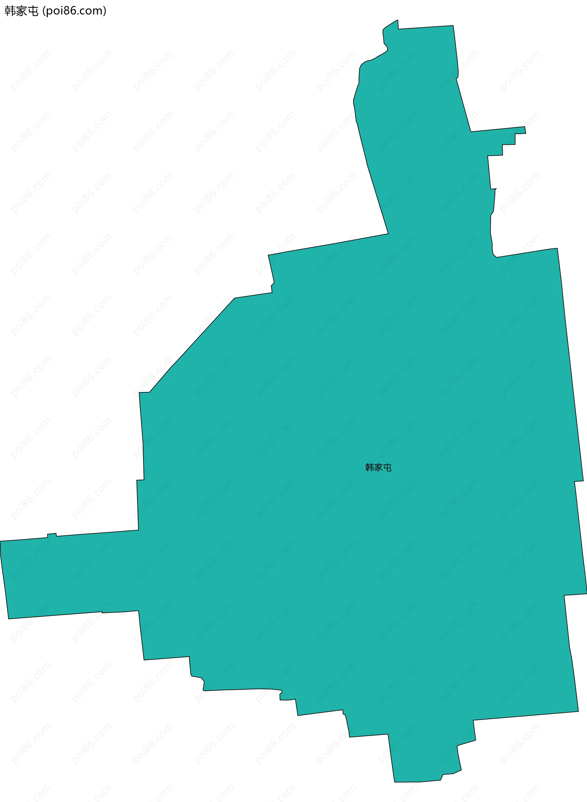 韩家屯边界地图