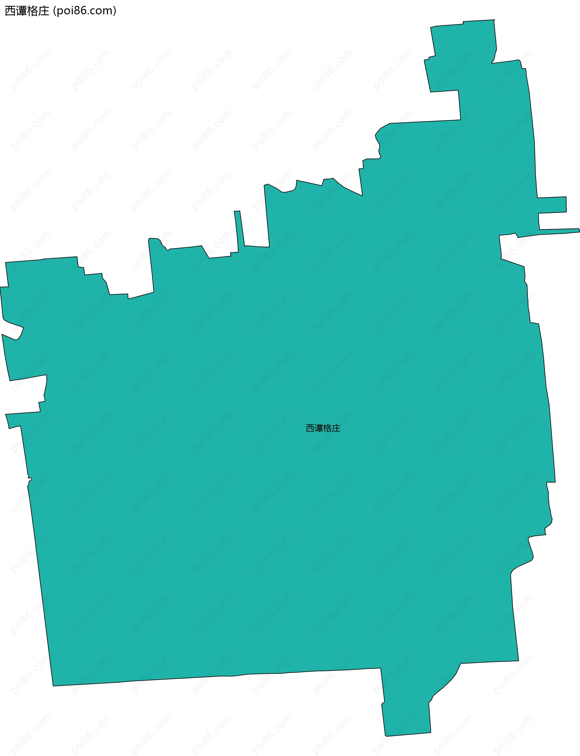 西谭格庄边界地图