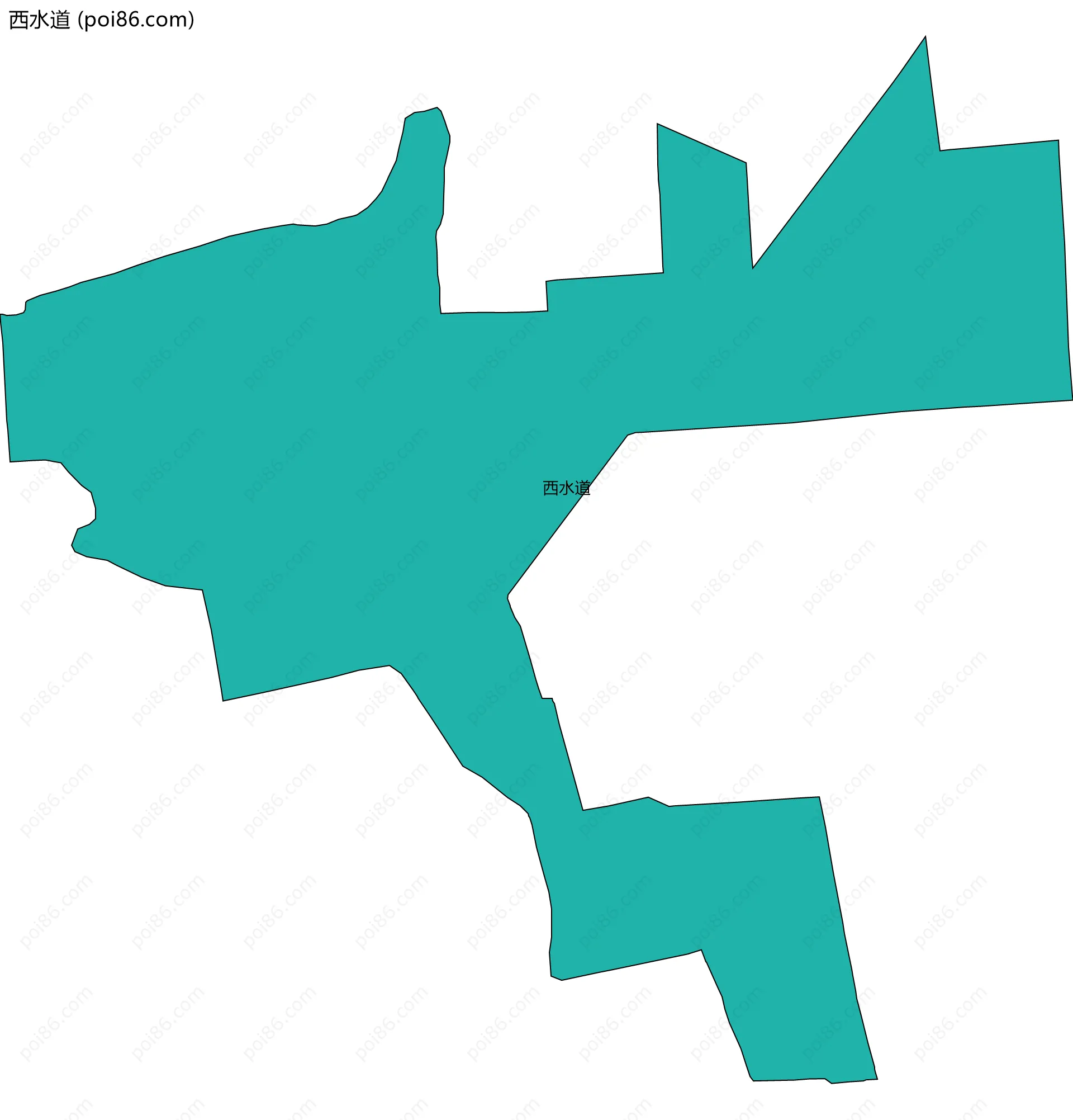 西水道边界地图