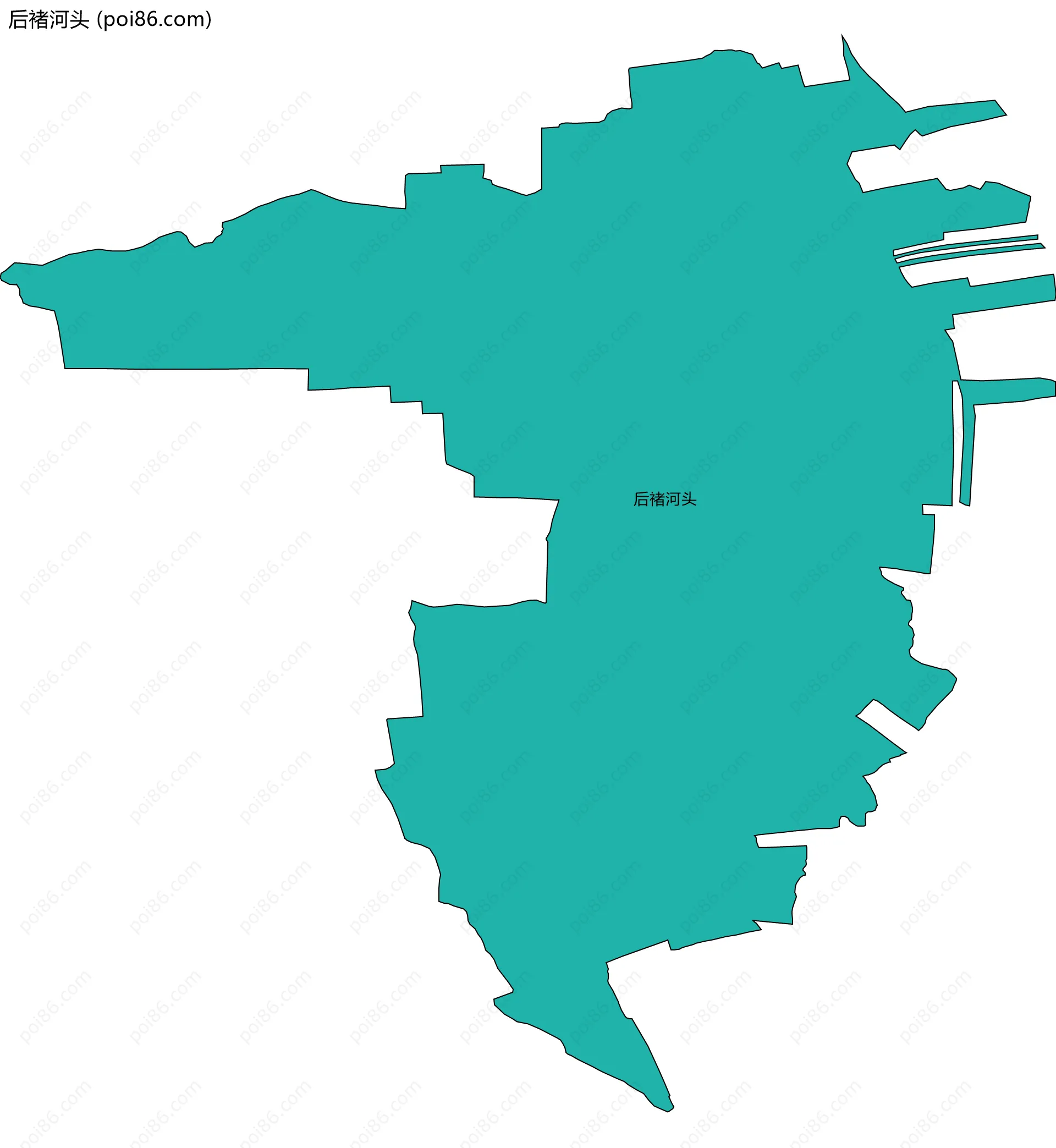 后褚河头边界地图