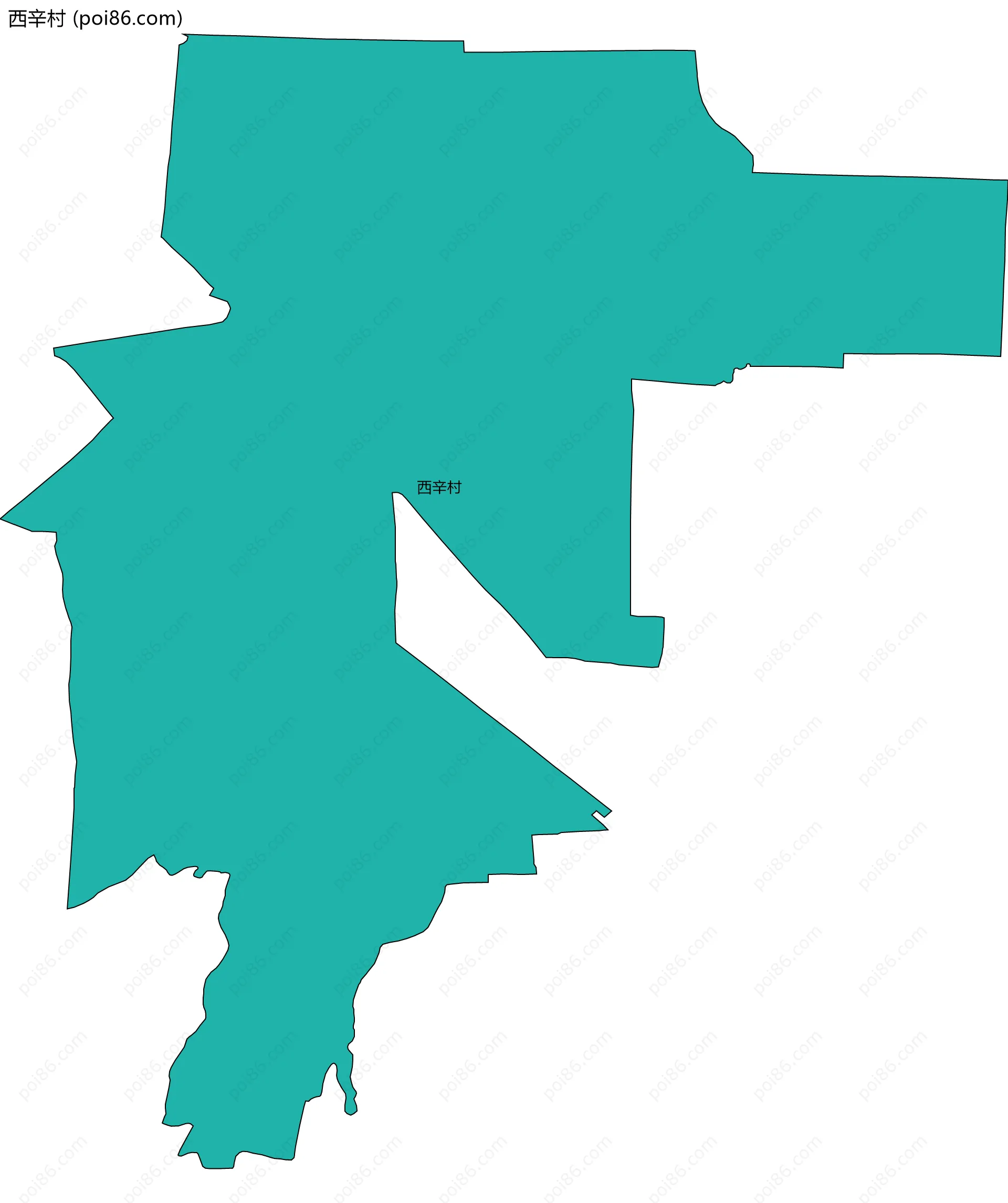 西辛村边界地图