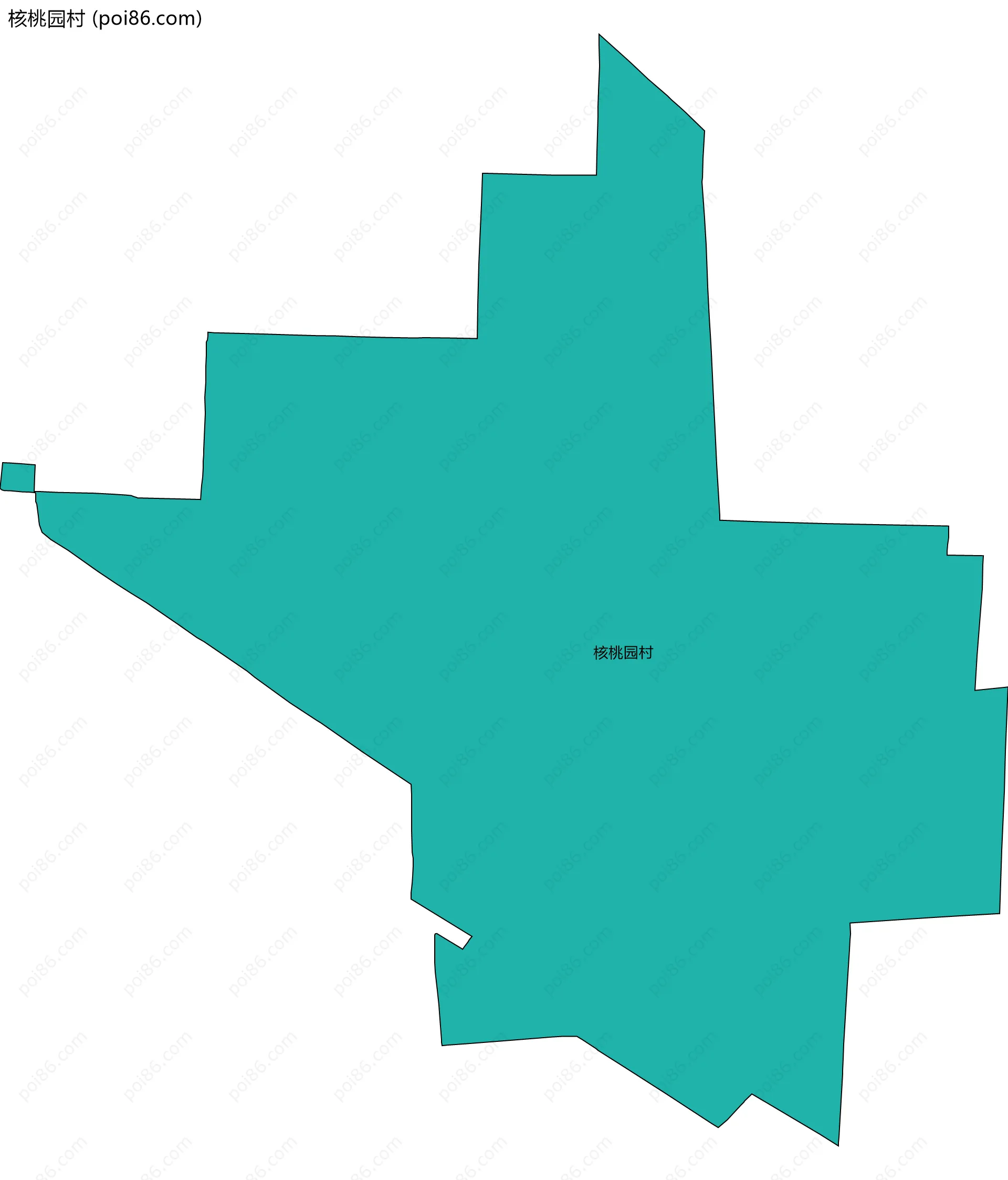 核桃园村边界地图