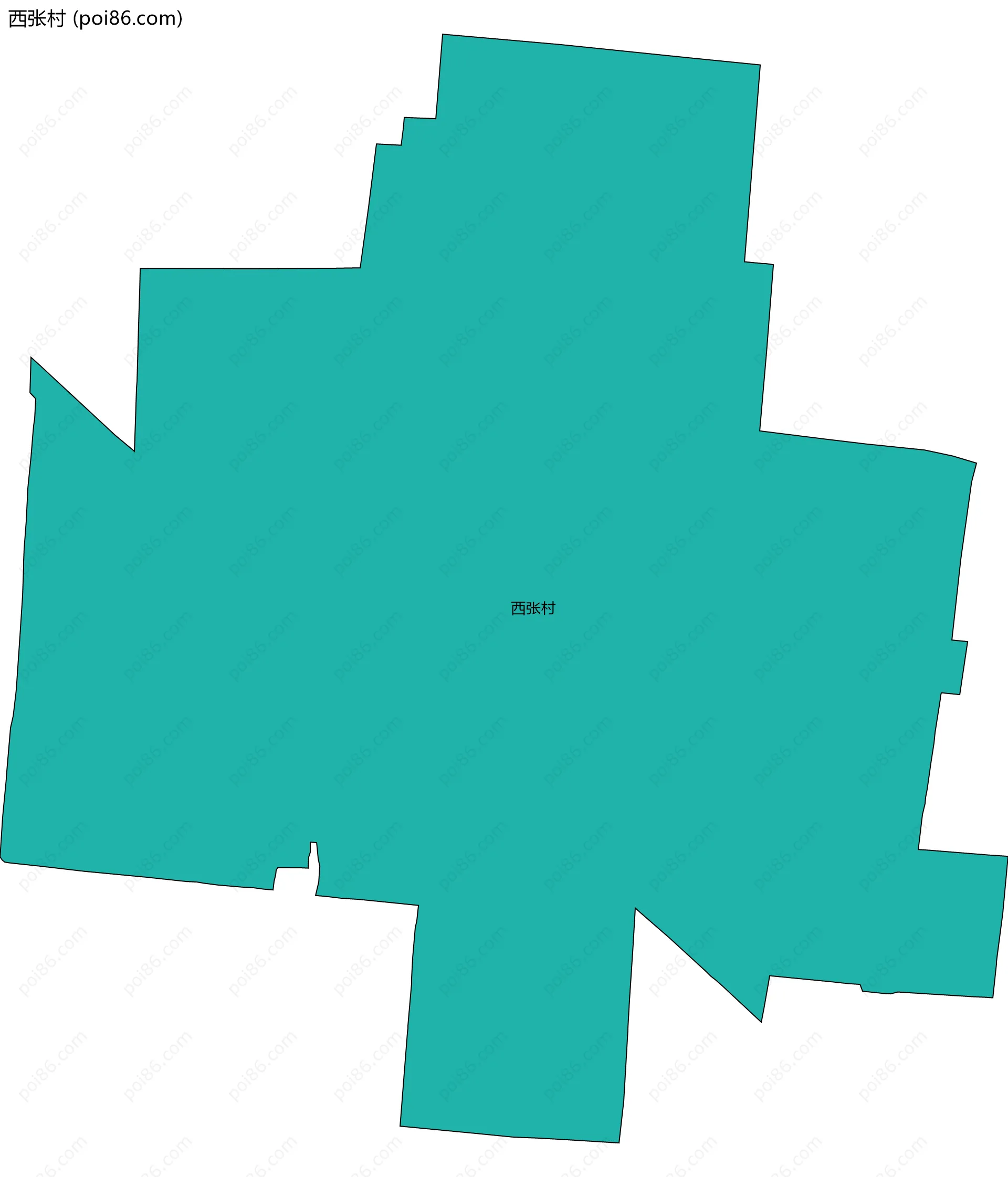 西张村边界地图