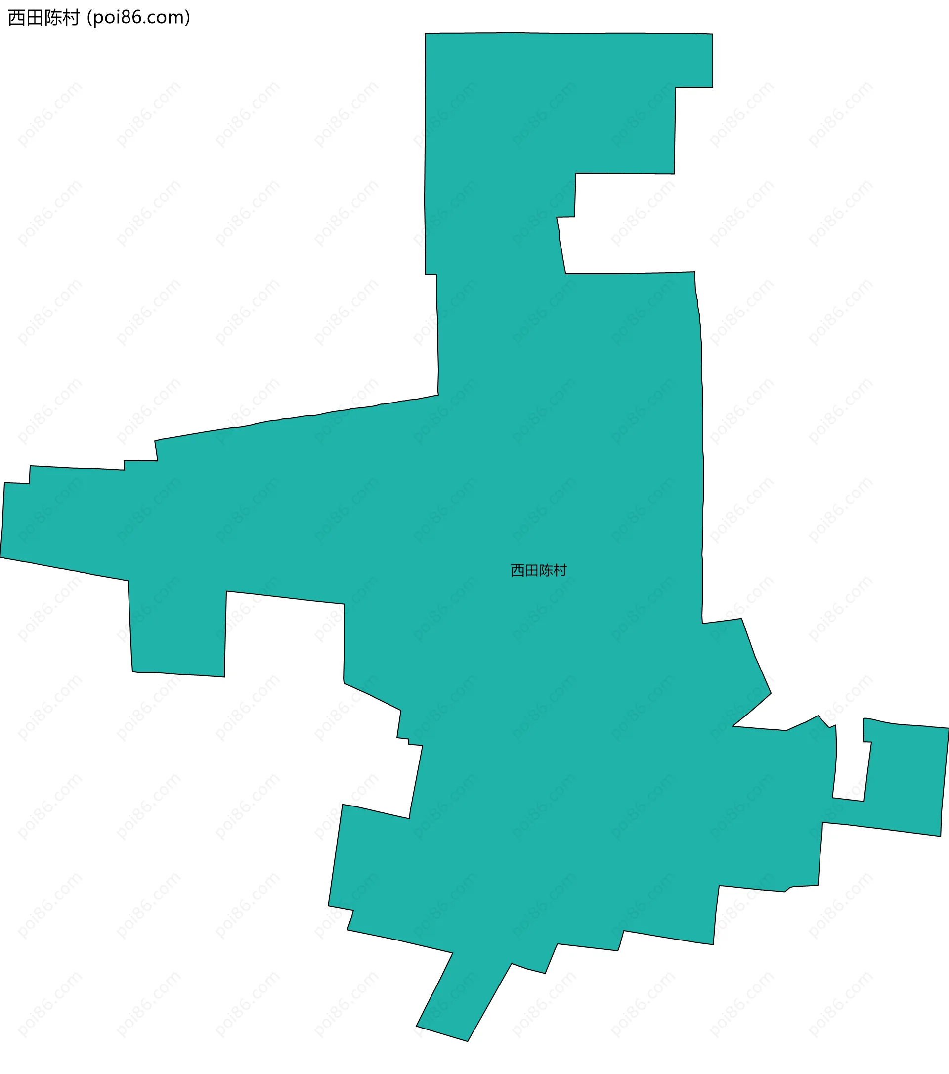 西田陈村边界地图