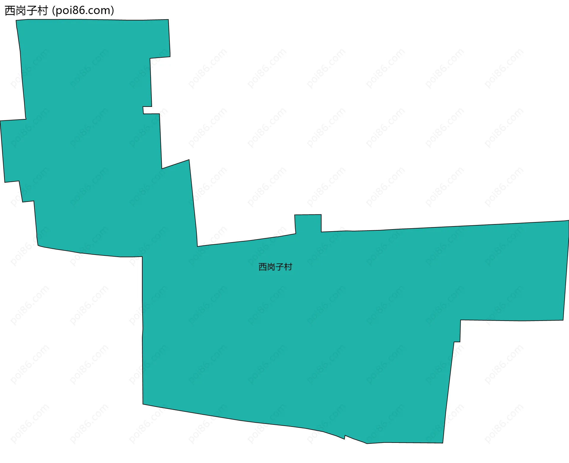 西岗子村边界地图