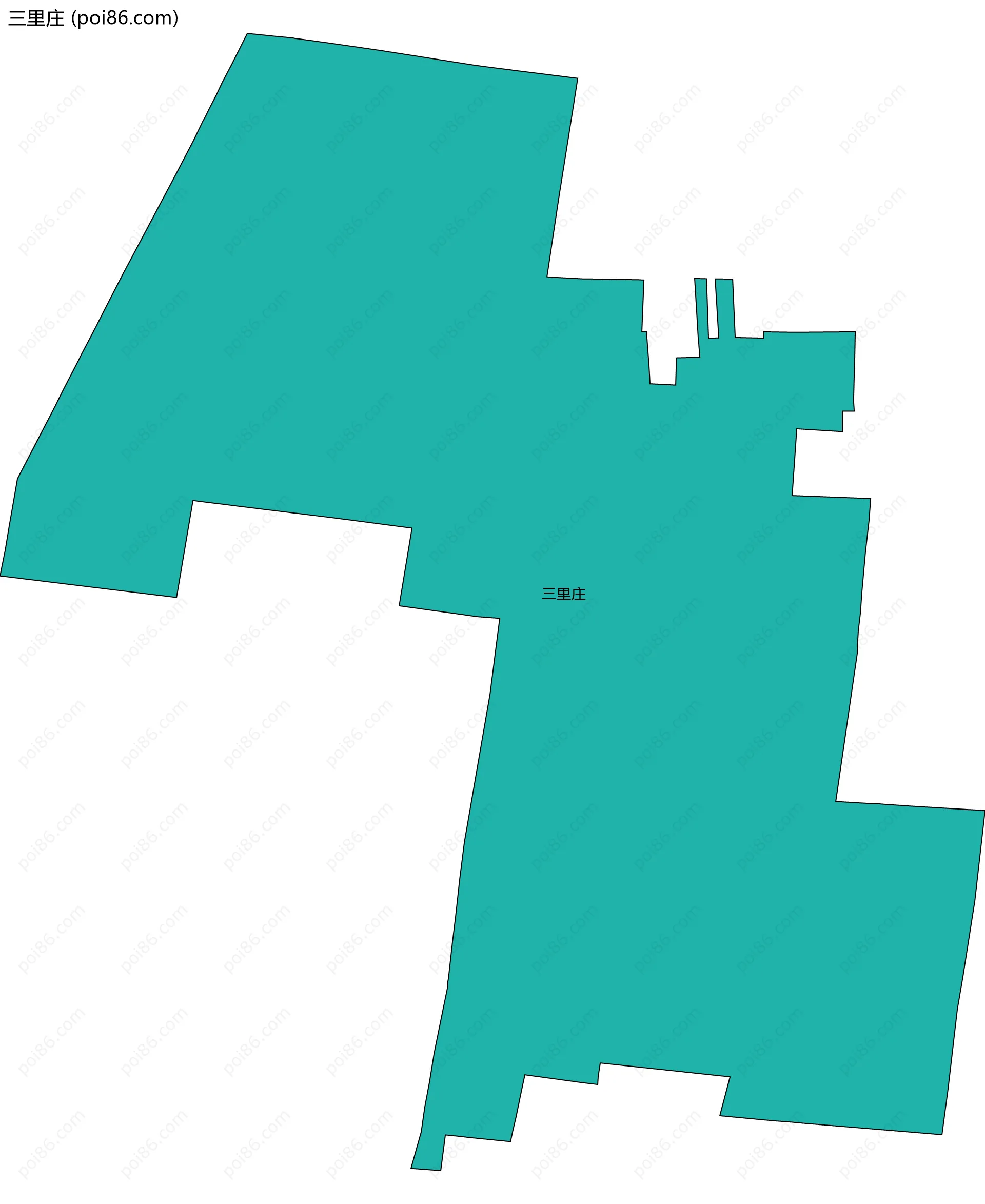 三里庄边界地图