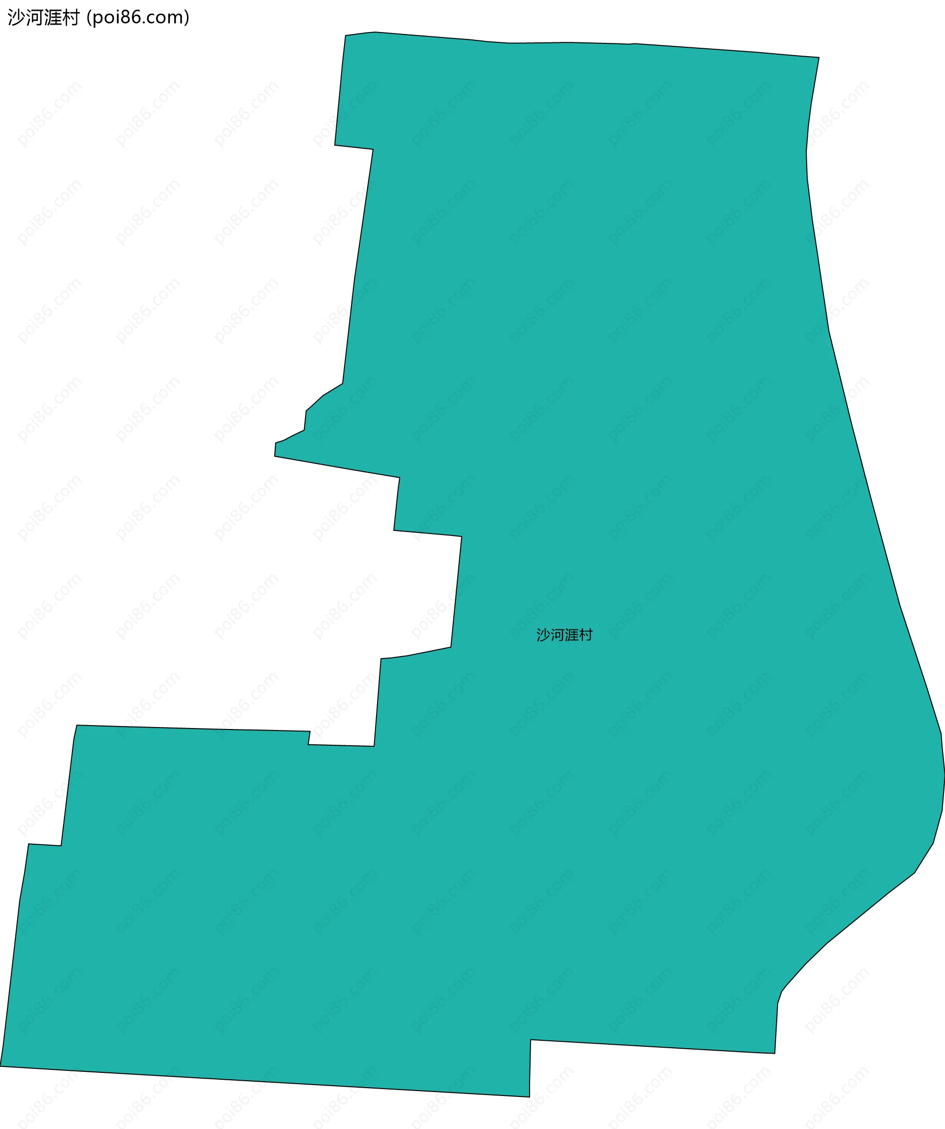 沙河涯村边界地图