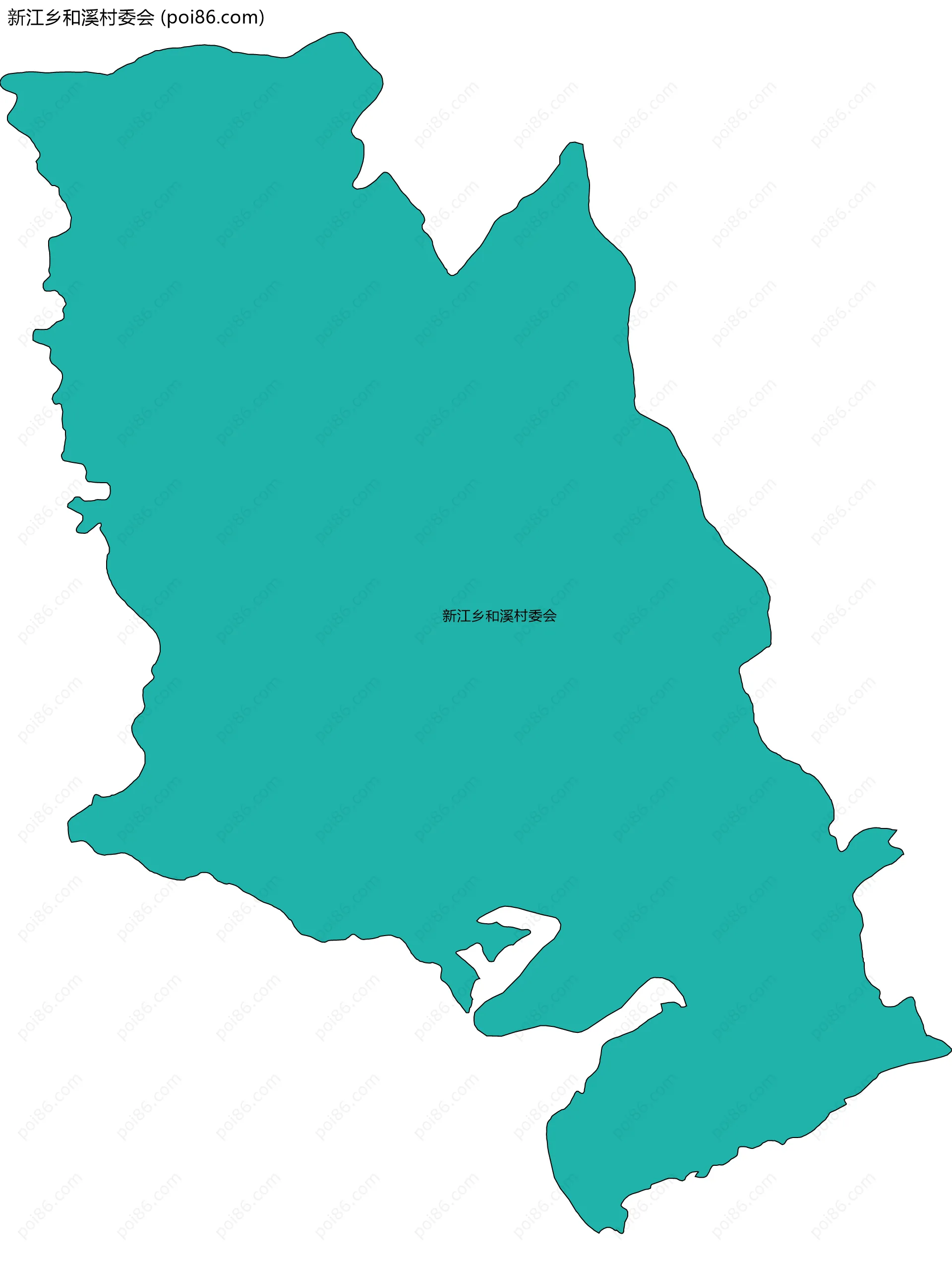 新江乡和溪村委会边界地图