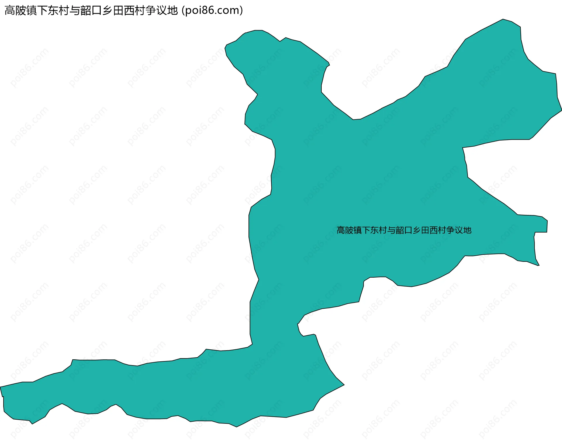 高陂镇下东村与韶口乡田西村争议地边界地图