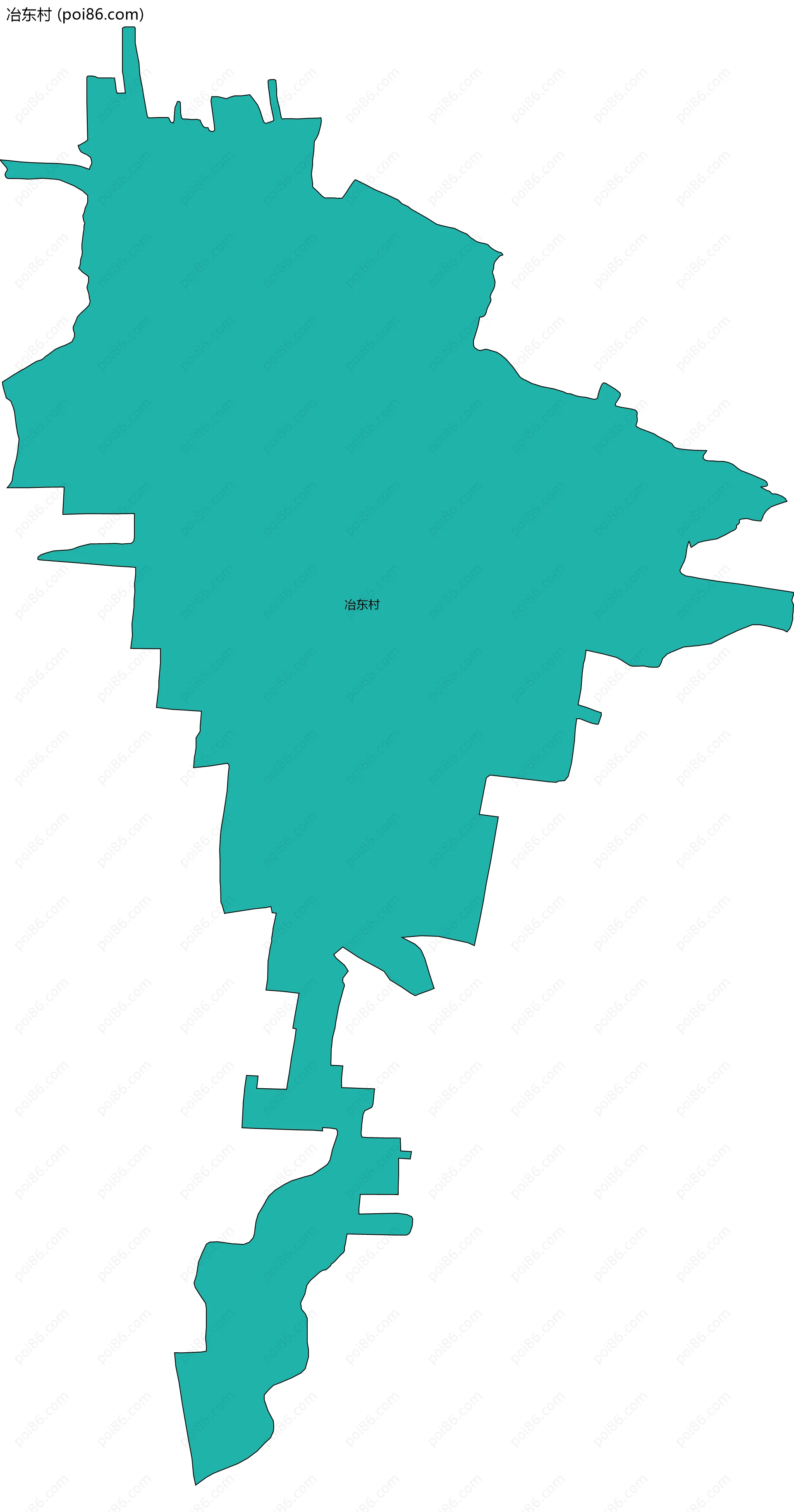 冶东村边界地图