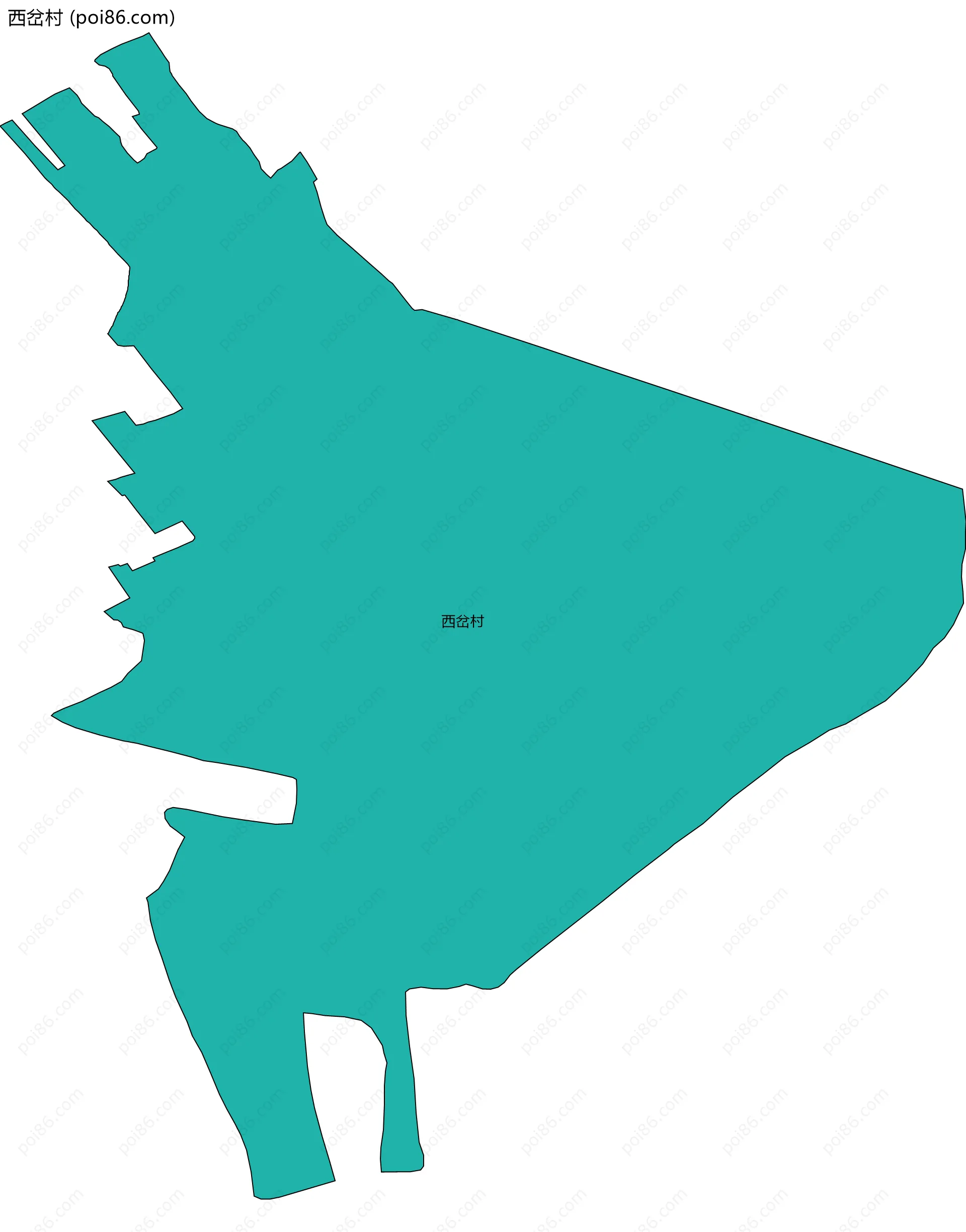 西岔村边界地图