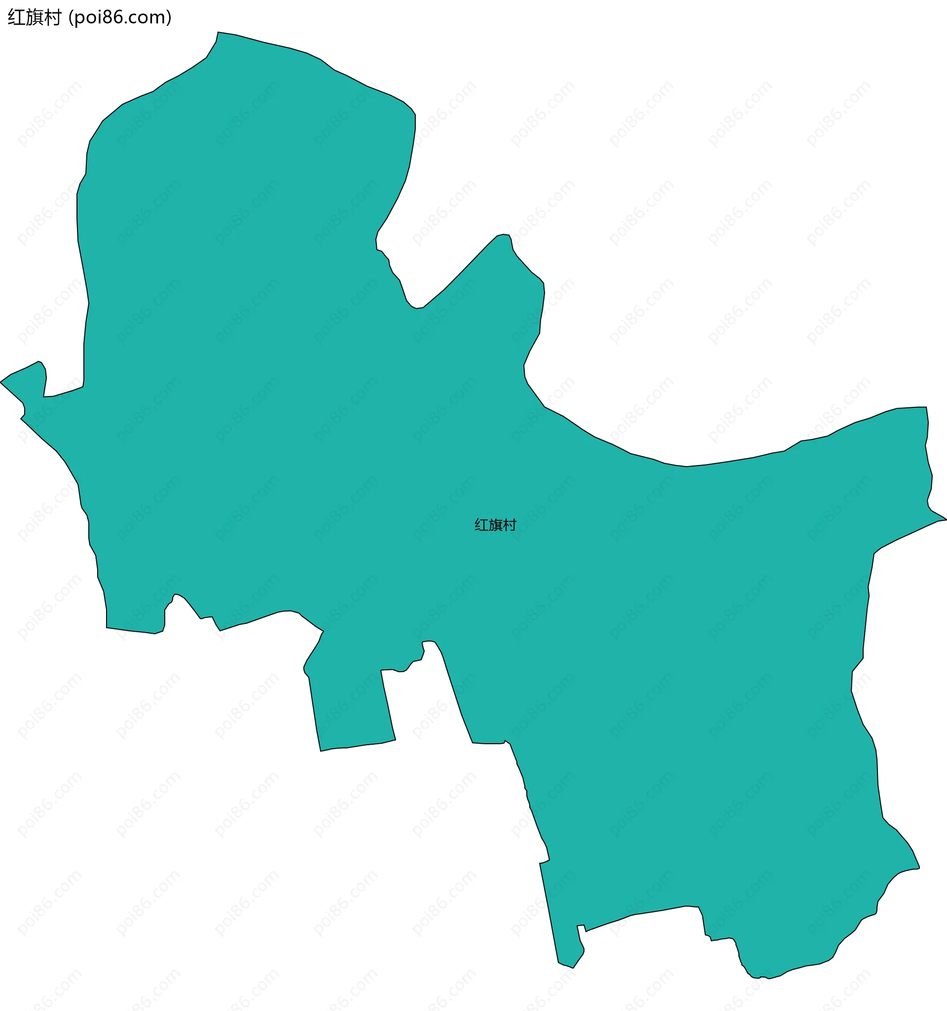 红旗村边界地图