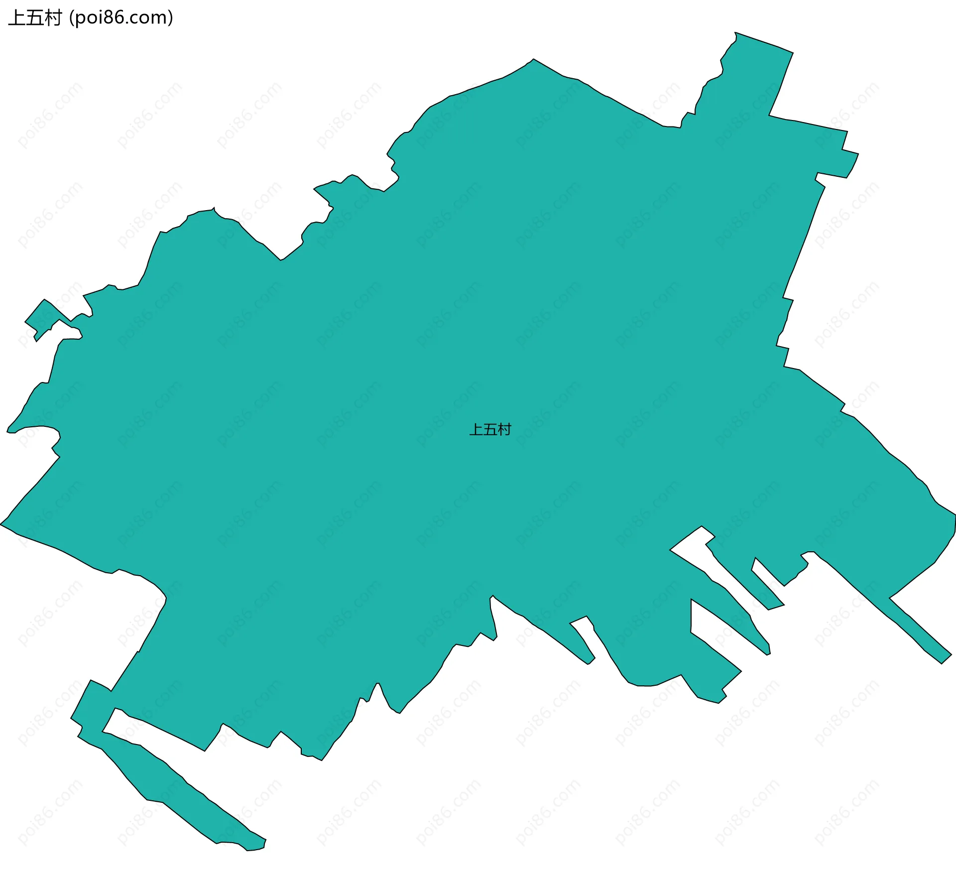 上五村边界地图