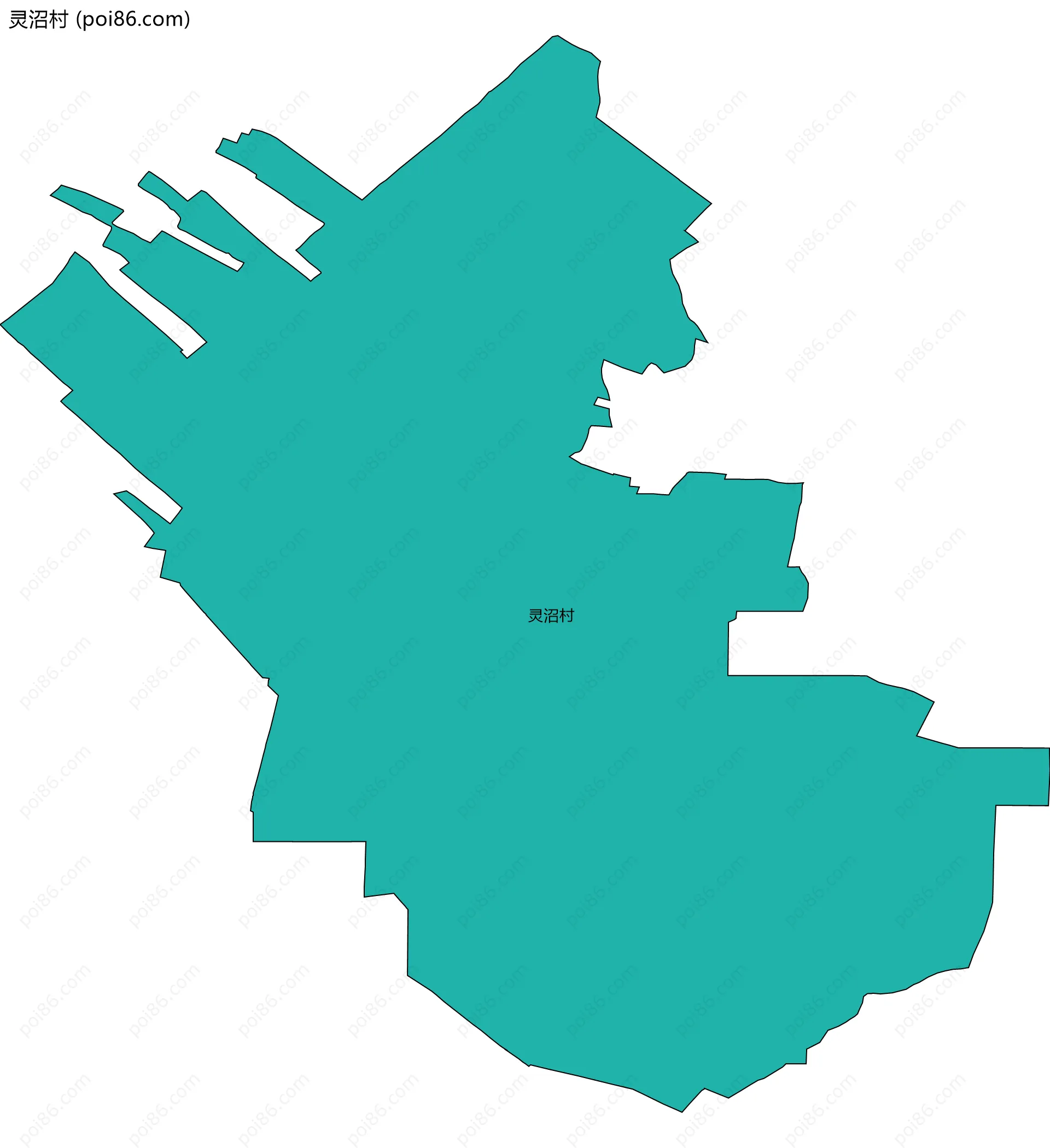 灵沼村边界地图