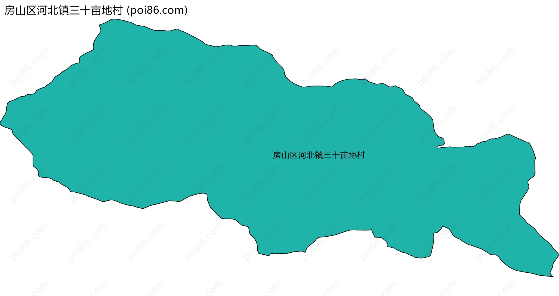 房山区河北镇三十亩地村边界地图