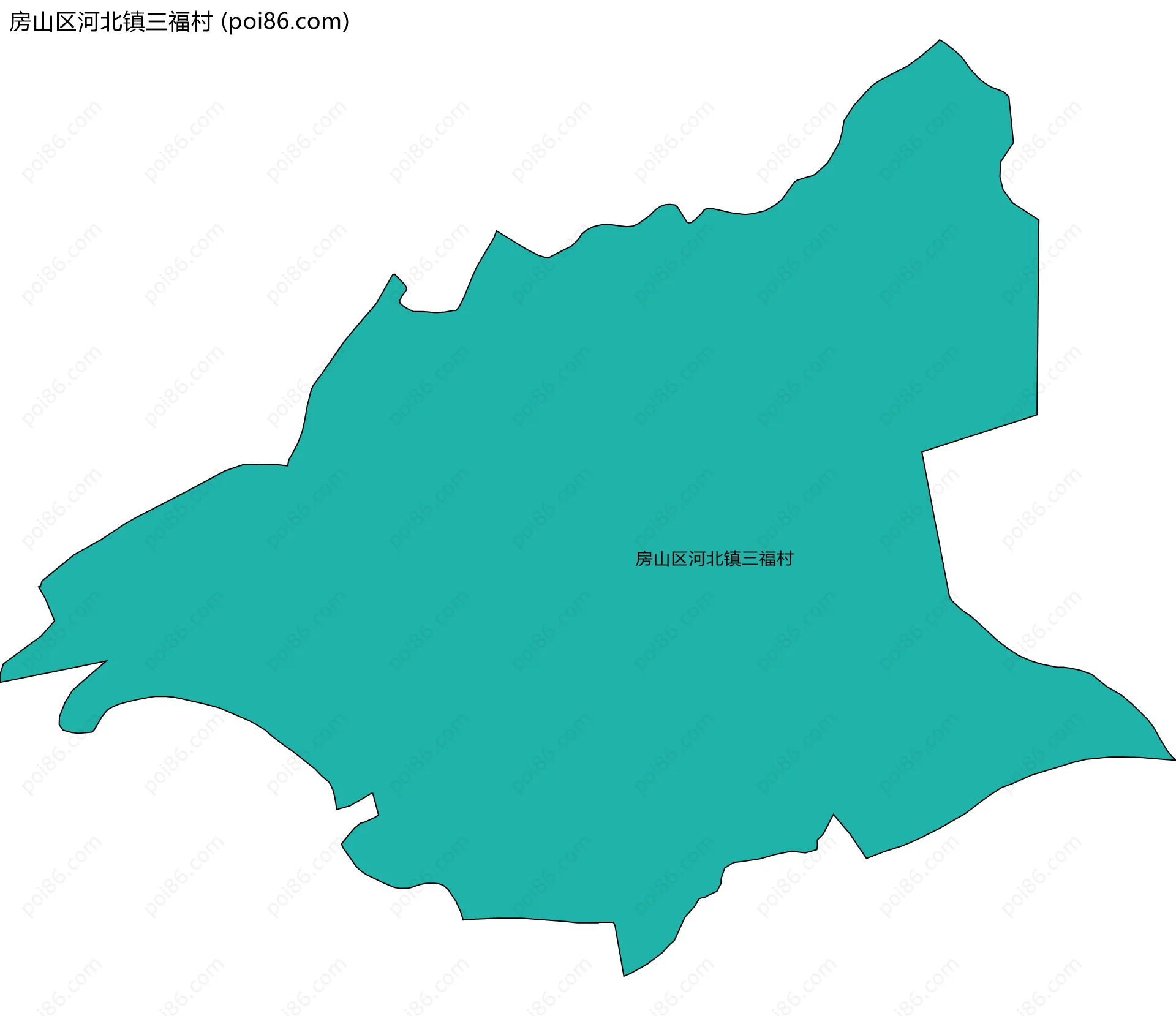 房山区河北镇三福村边界地图
