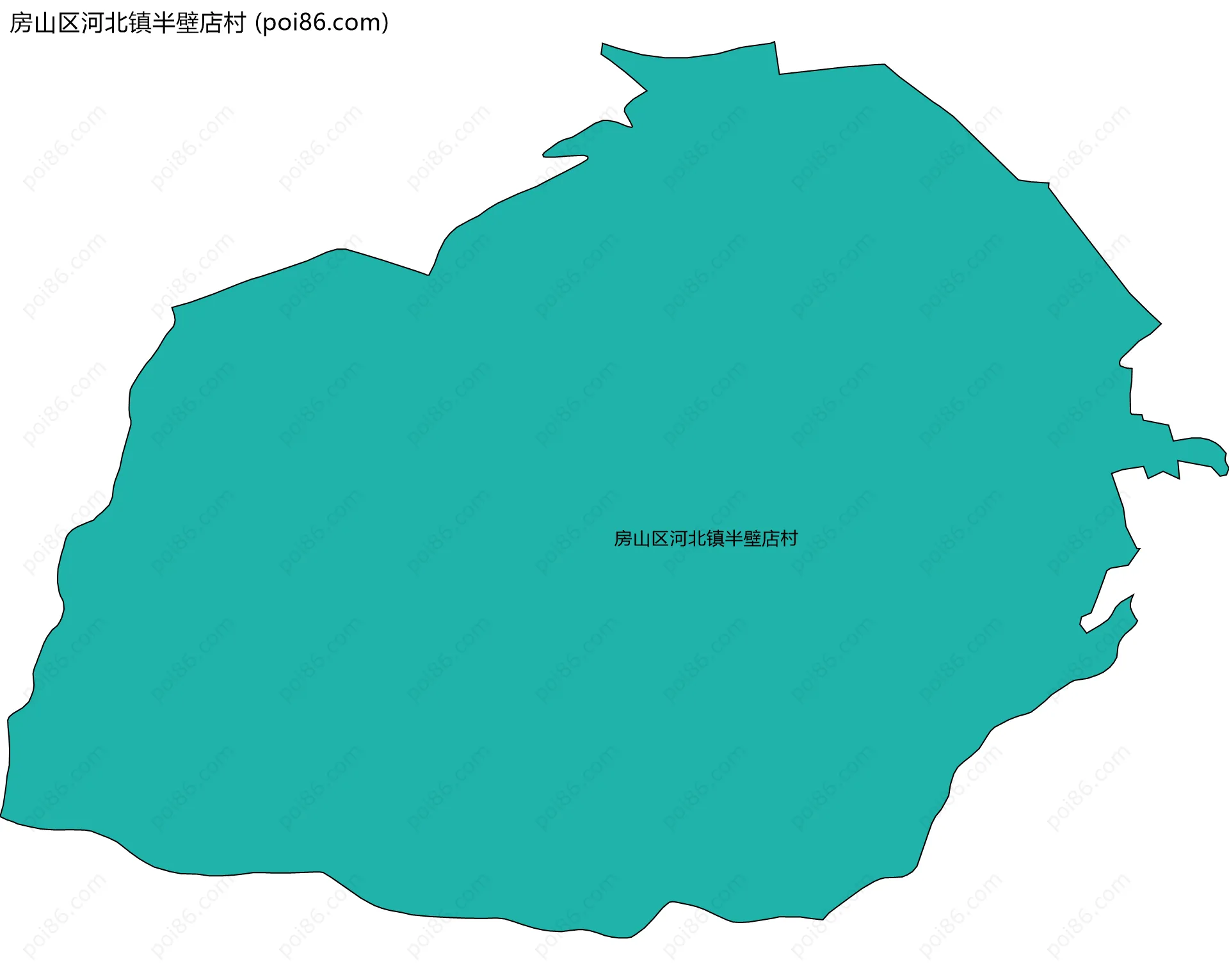 房山区河北镇半壁店村边界地图