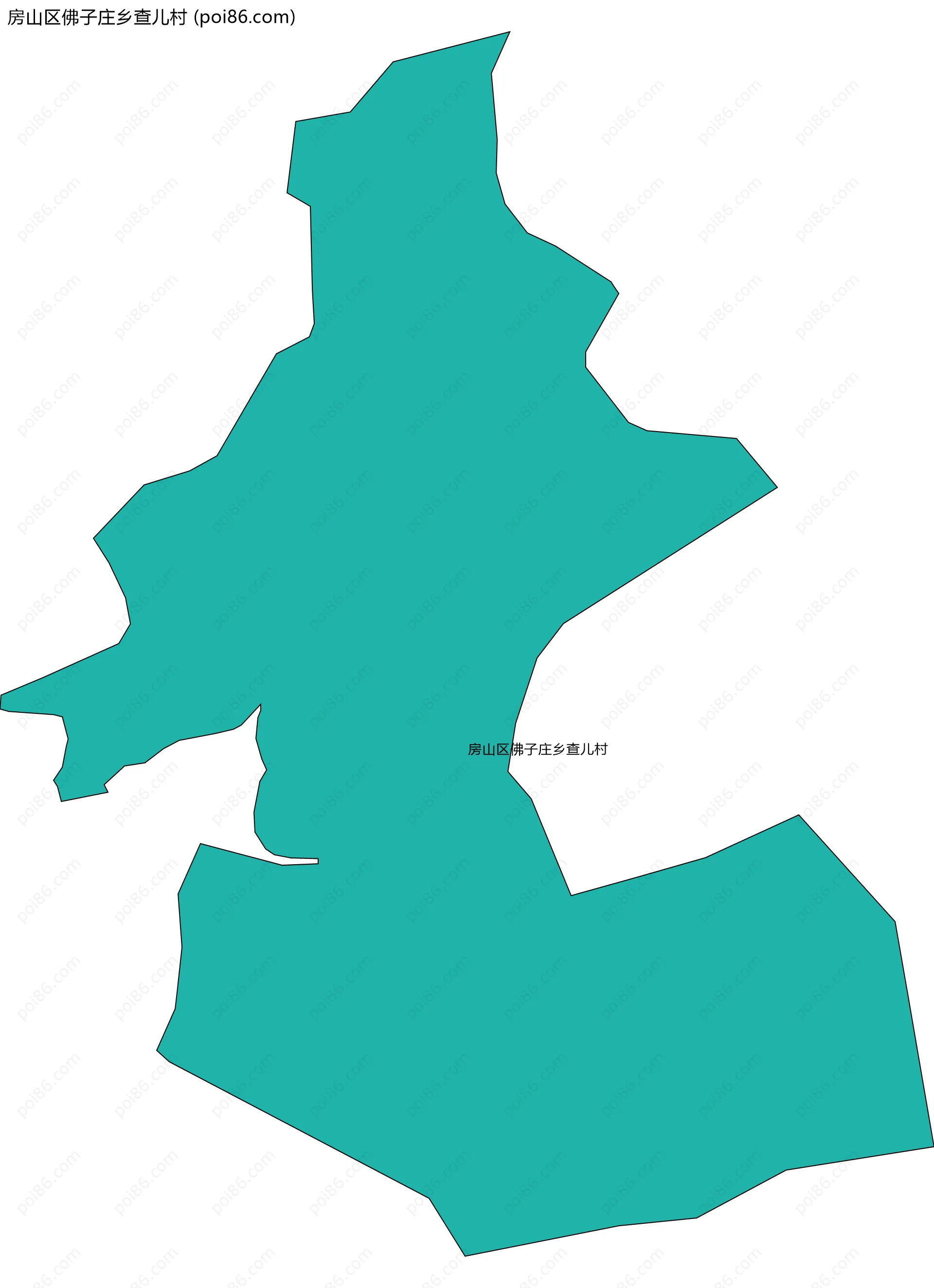 房山区佛子庄乡查儿村边界地图