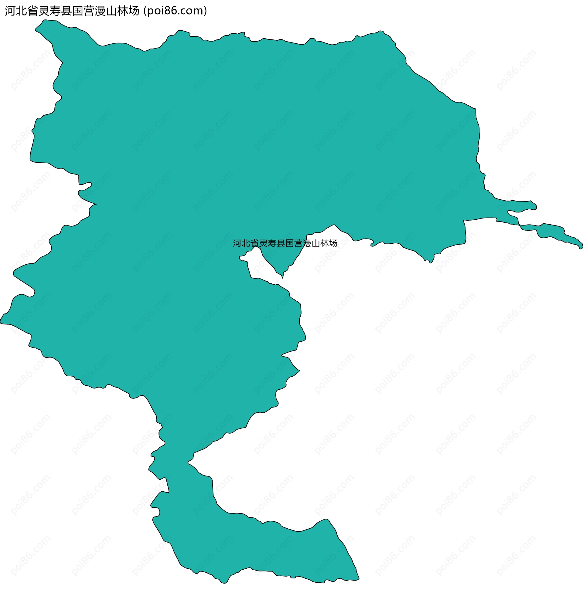 河北省灵寿县国营漫山林场边界地图